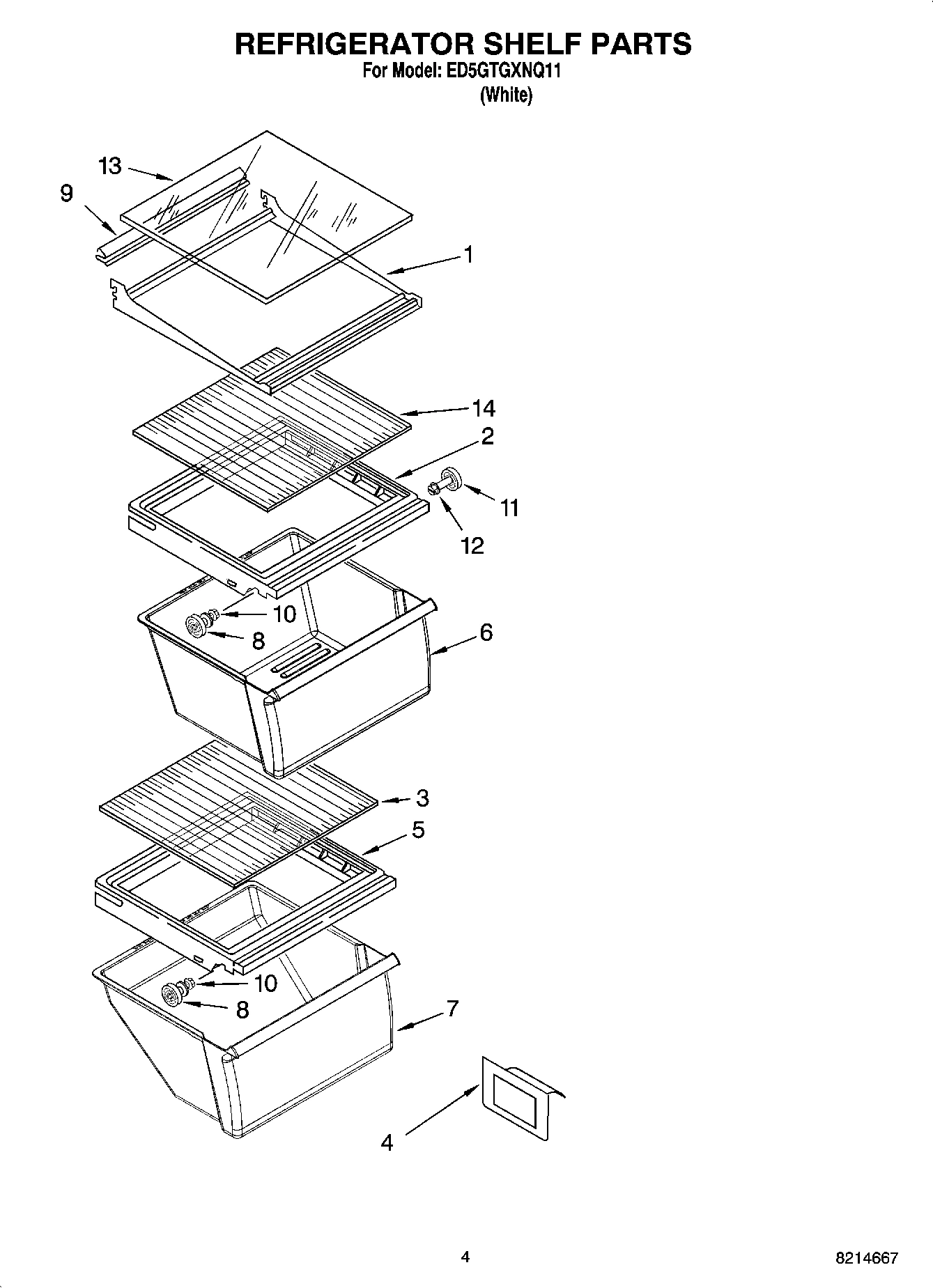03 - REFRIGERATOR SHELF PARTS