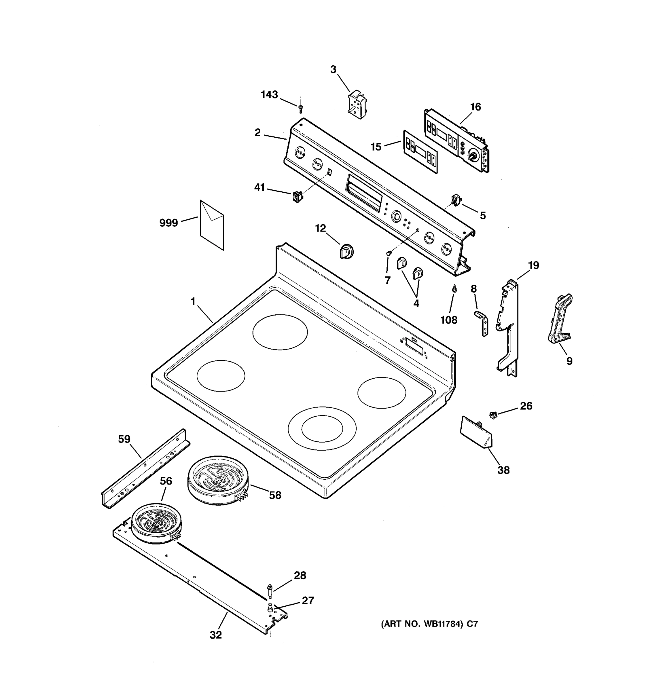 CONTROL PANEL & COOKTOP