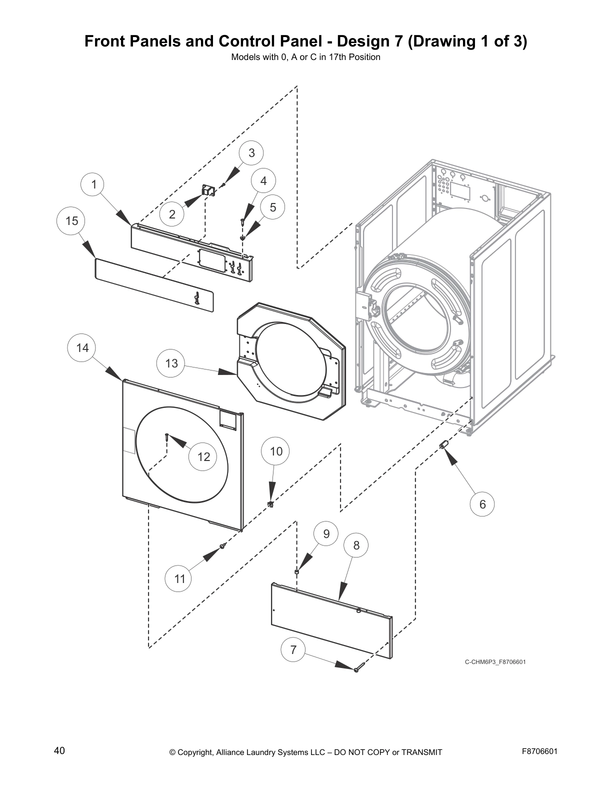 Front Panels and Control Panel - Design 7 (Drawing 1 of 3)