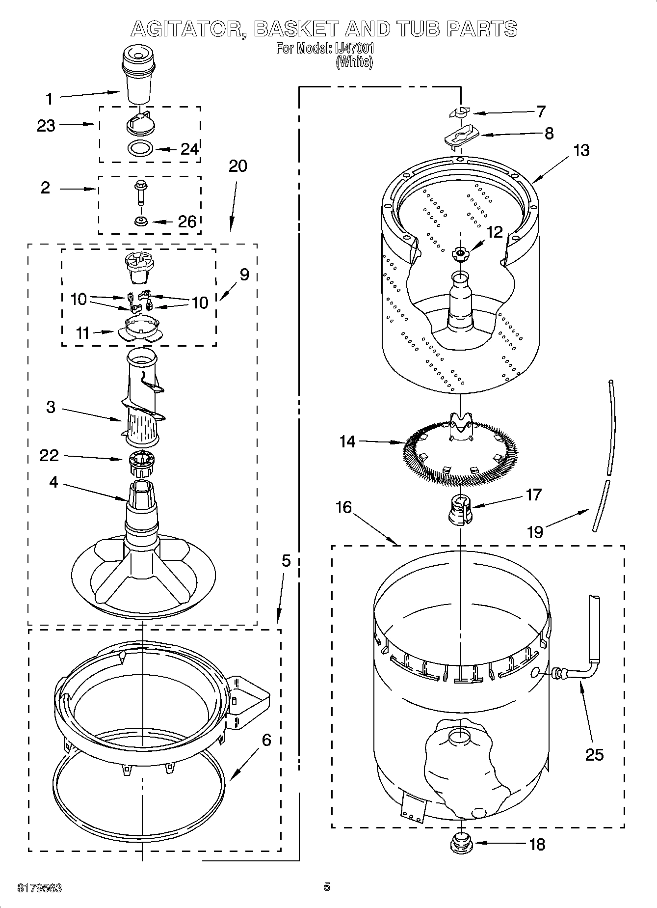 03 - AGITATOR, BASKET AND TUB PARTS