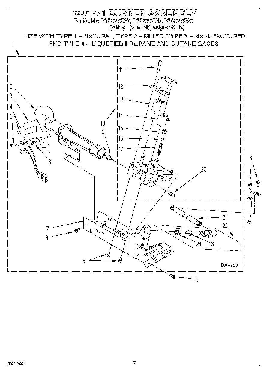 04 - 3401771 BURNER ASSEMBLY