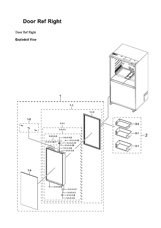 Right Refrigerator Door Parts