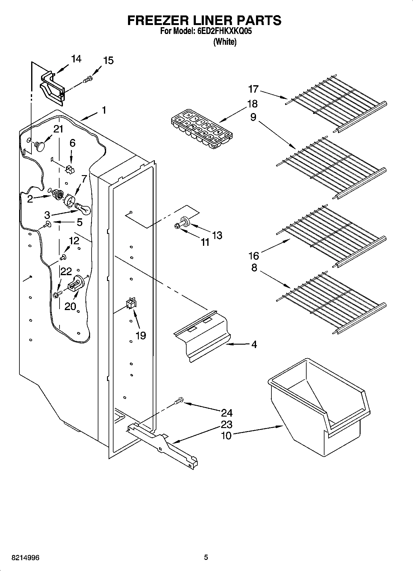04 - FREEZER LINER PARTS