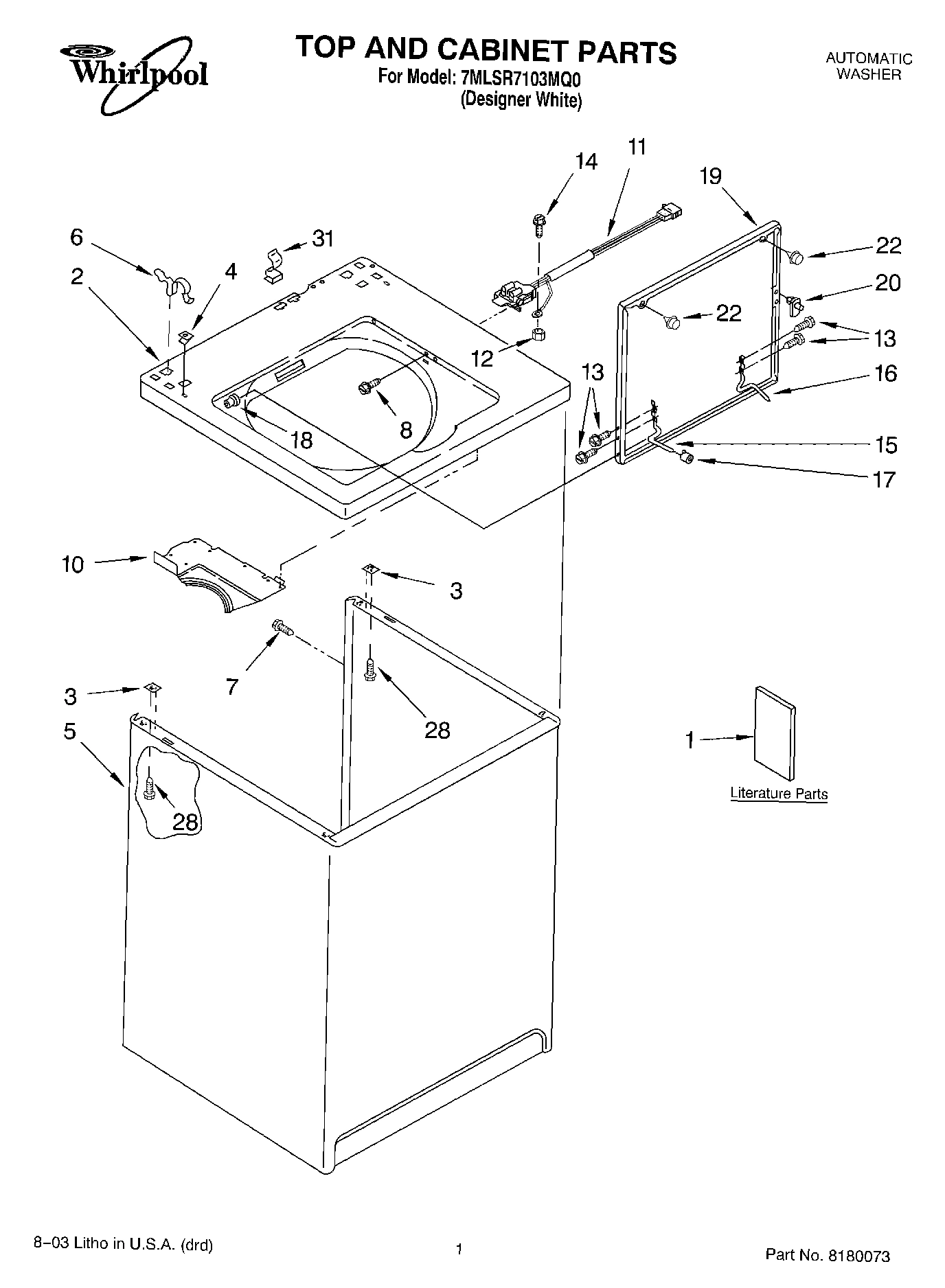 01 - TOP AND CABINET PARTS
