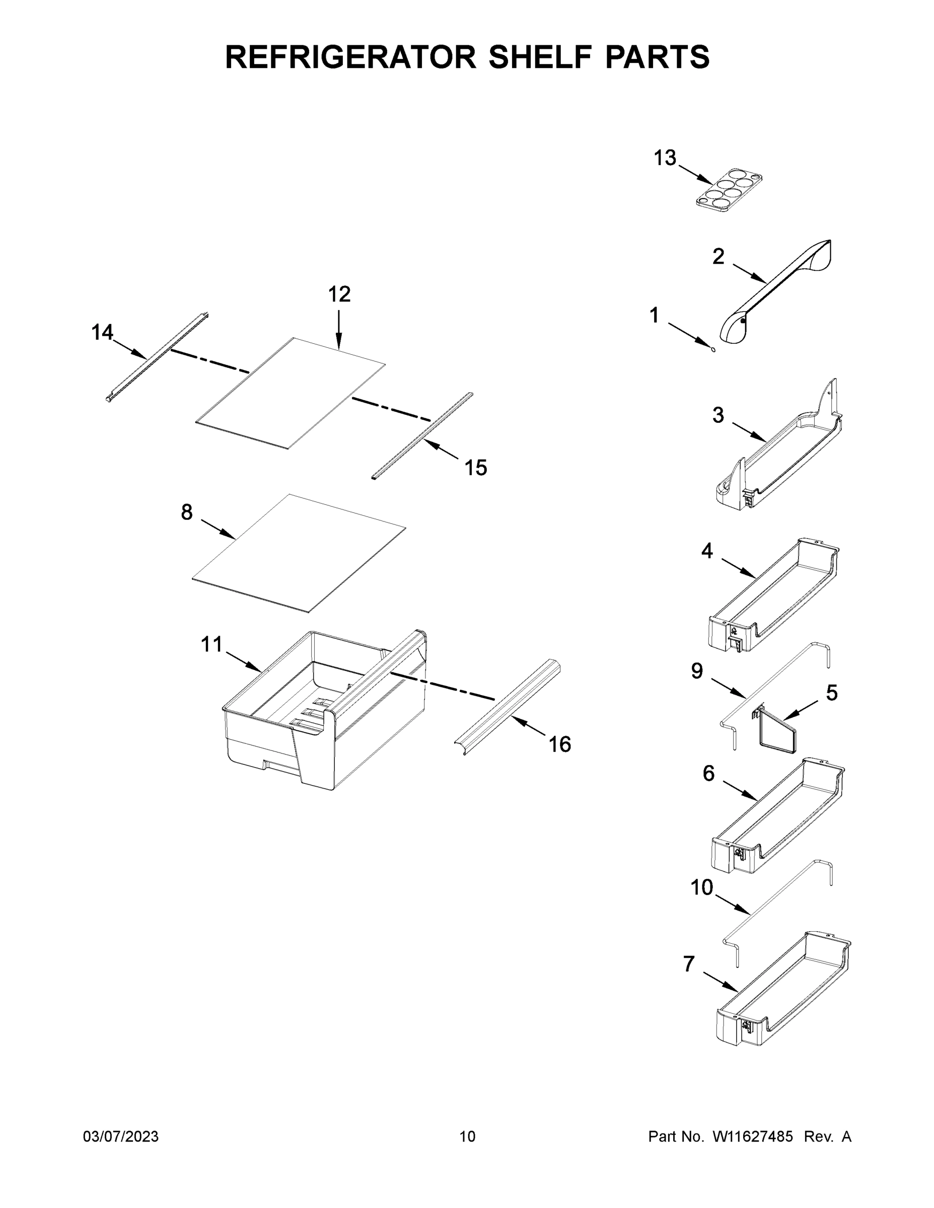 06 - REFRIGERATOR SHELF PARTS