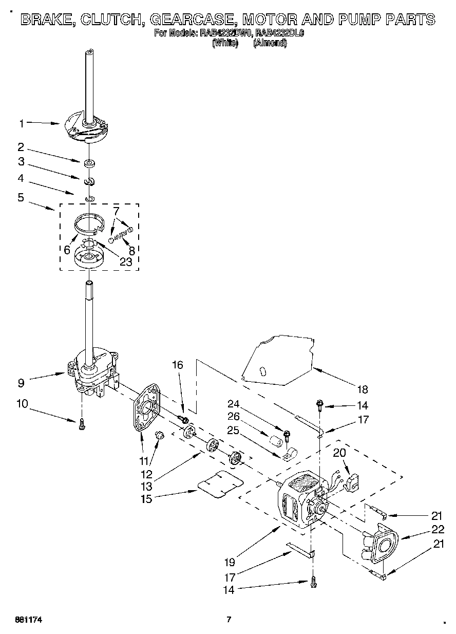 05 - BRAKE, CLUTCH, GEARCASE, MOTOR & PUMP