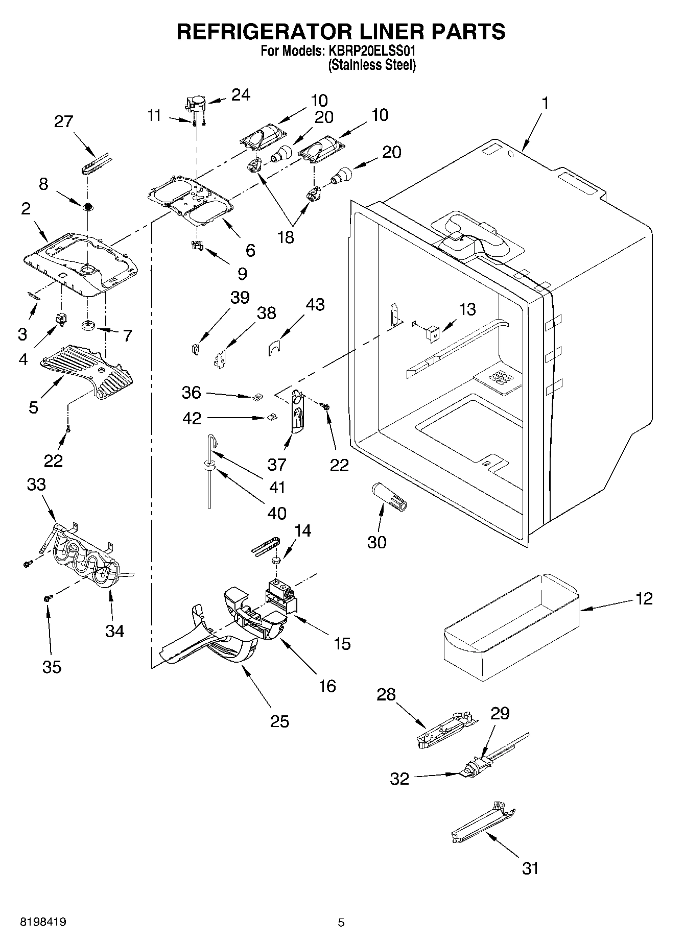 03 - REFRIGERATOR LINER PARTS