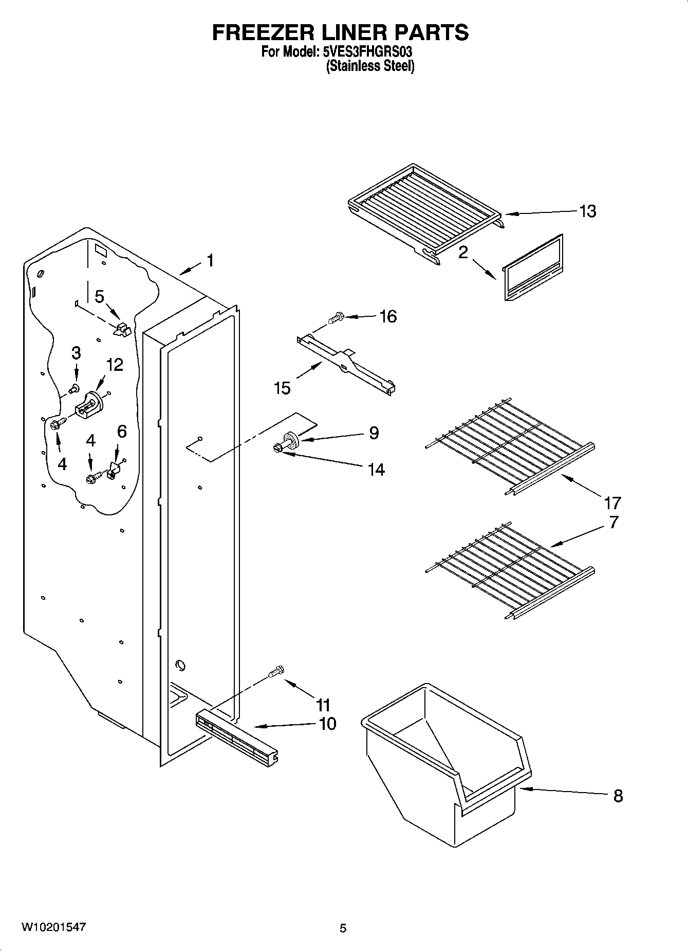 04 - FREEZER LINER PARTS