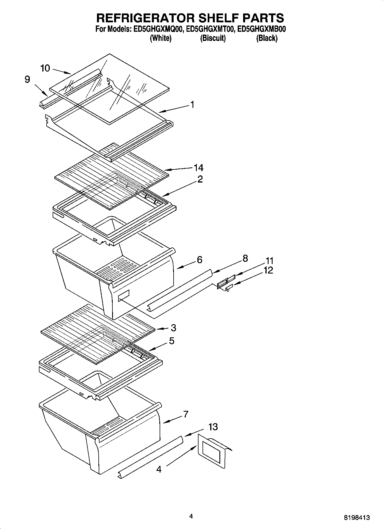 03 - REFRIGERATOR SHELF PARTS