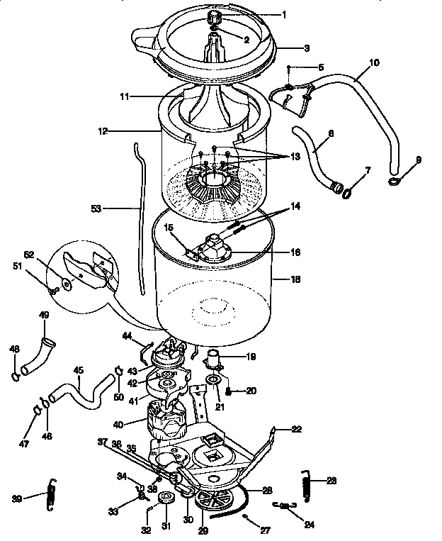 TUB, BASKET, AND AGITATOR