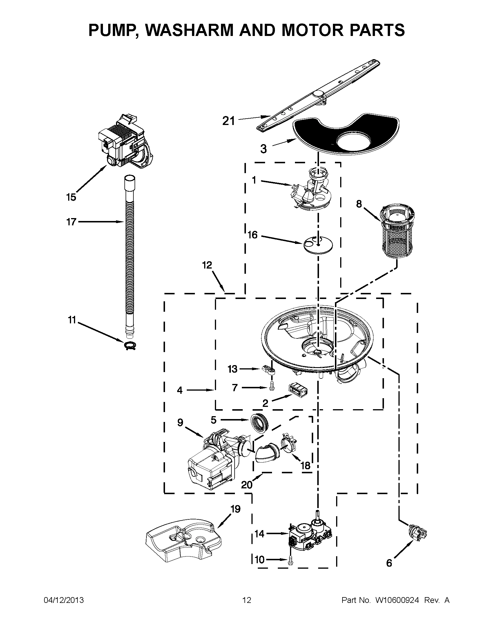 06 - PUMP, WASHARM AND MOTOR PARTS