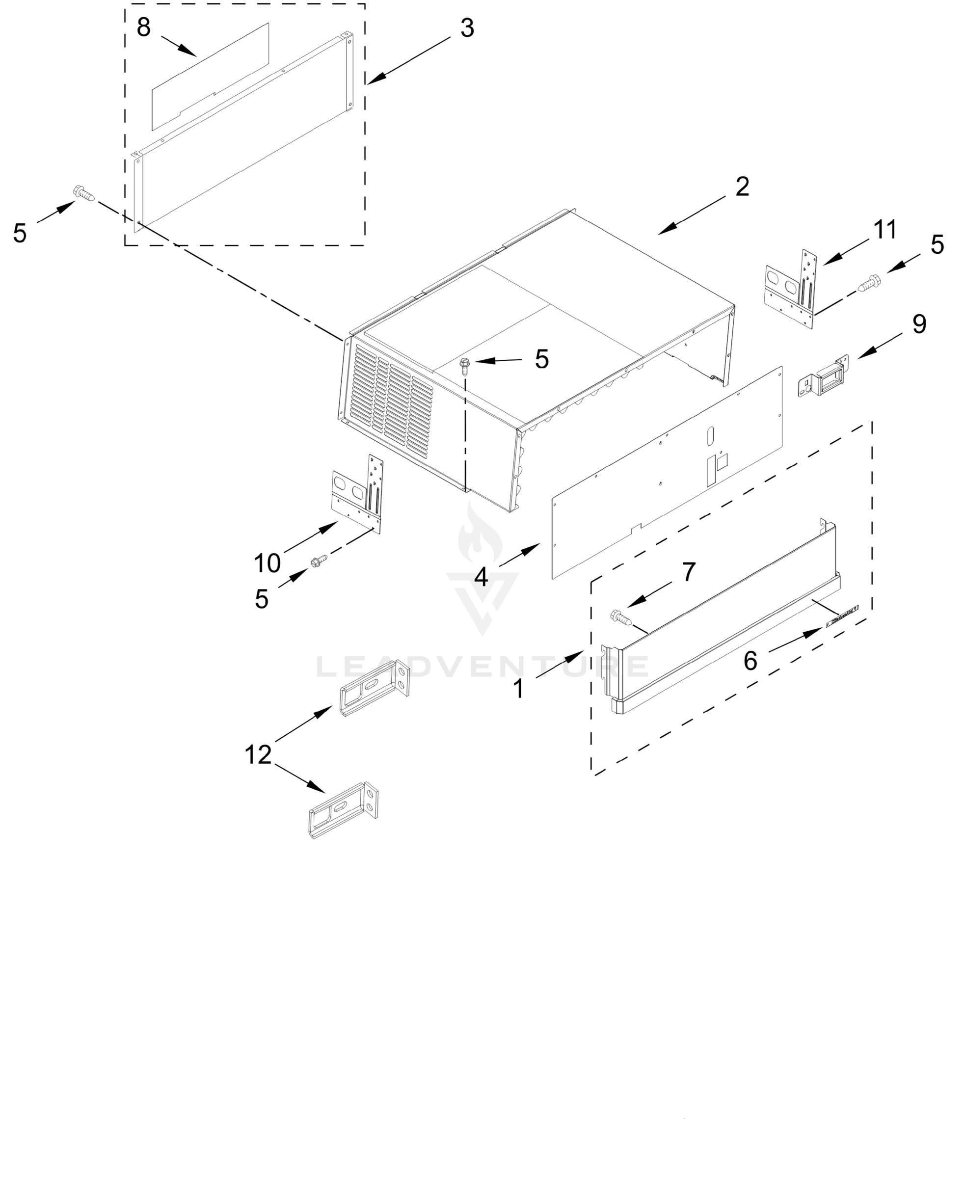 TOP GRILLE AND UNIT COVER PARTS