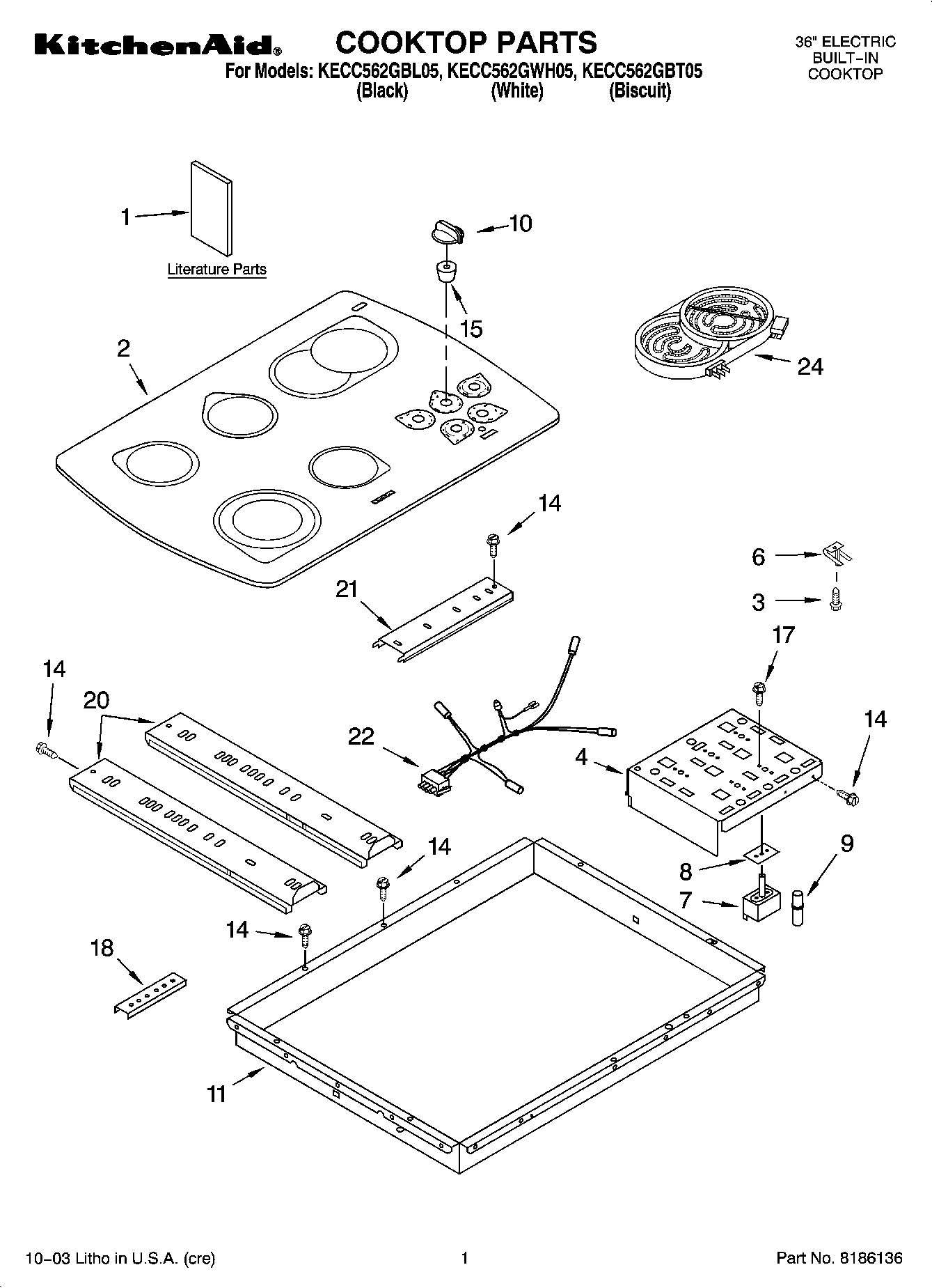 01 - COOKTOP PARTS, MISCELLANEOUS PARTS