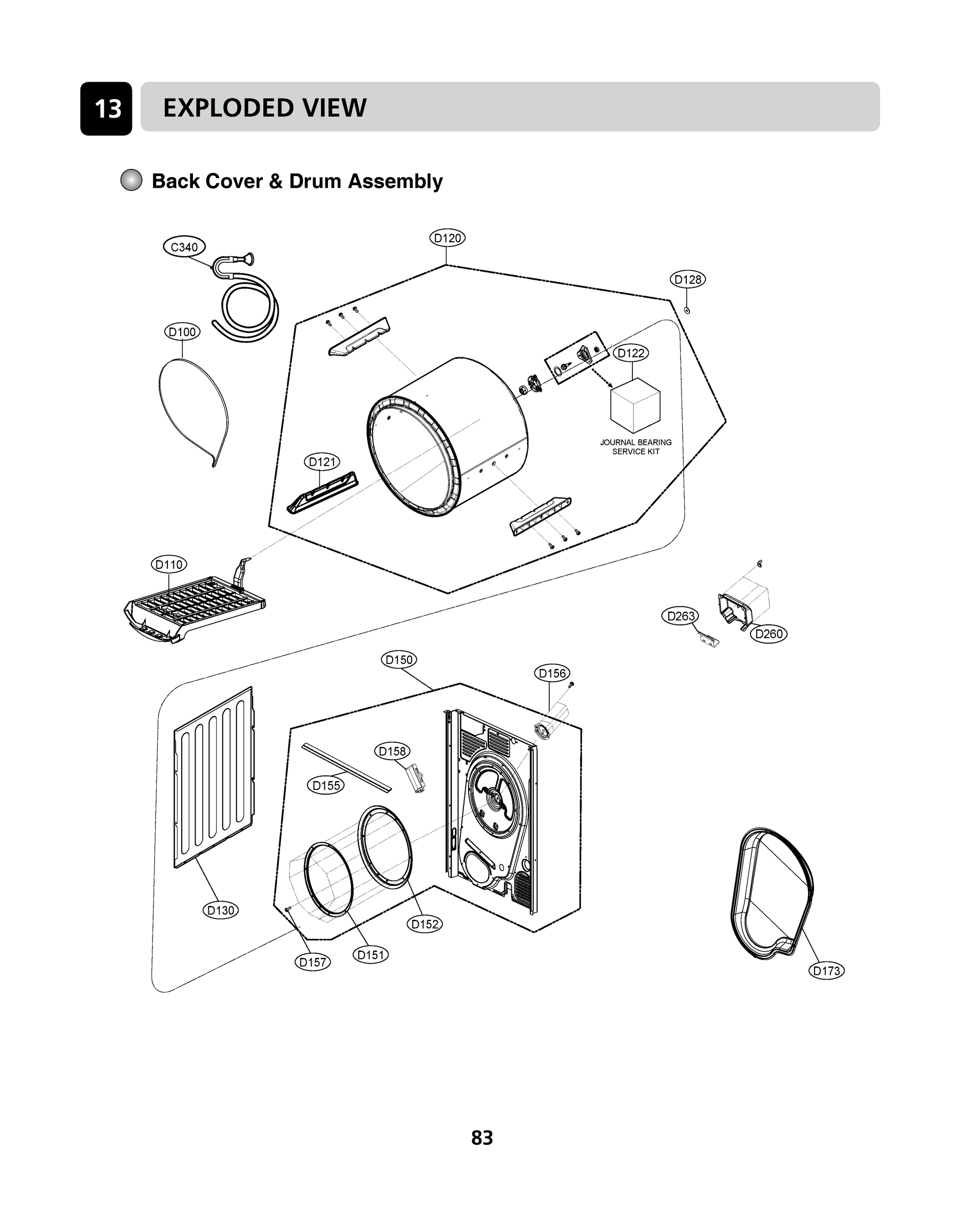 BACK COVER & DRUM ASSEMBLY