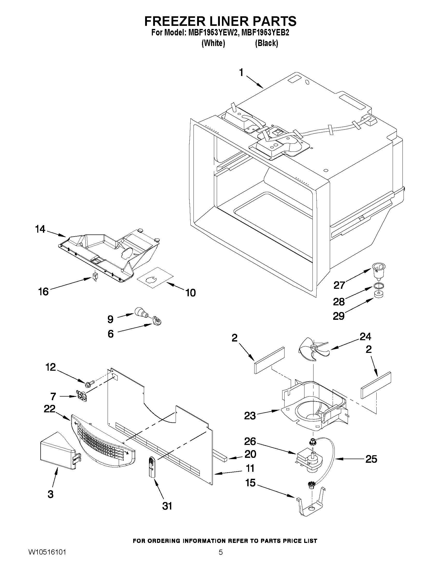03 - FREEZER LINER PARTS