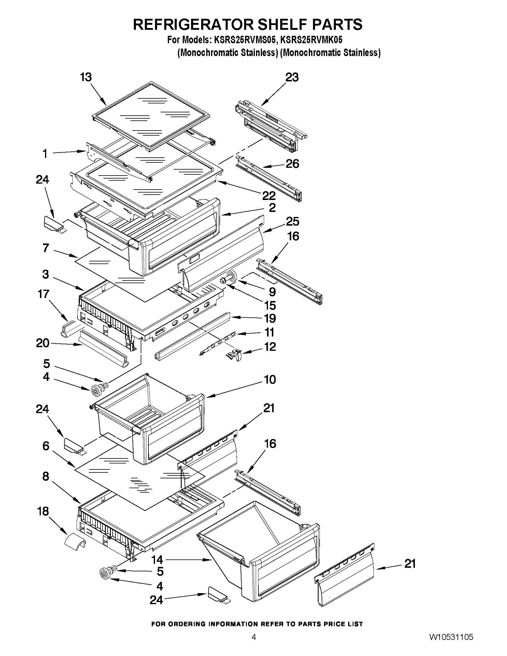 03 - REFRIGERATOR SHELF PARTS