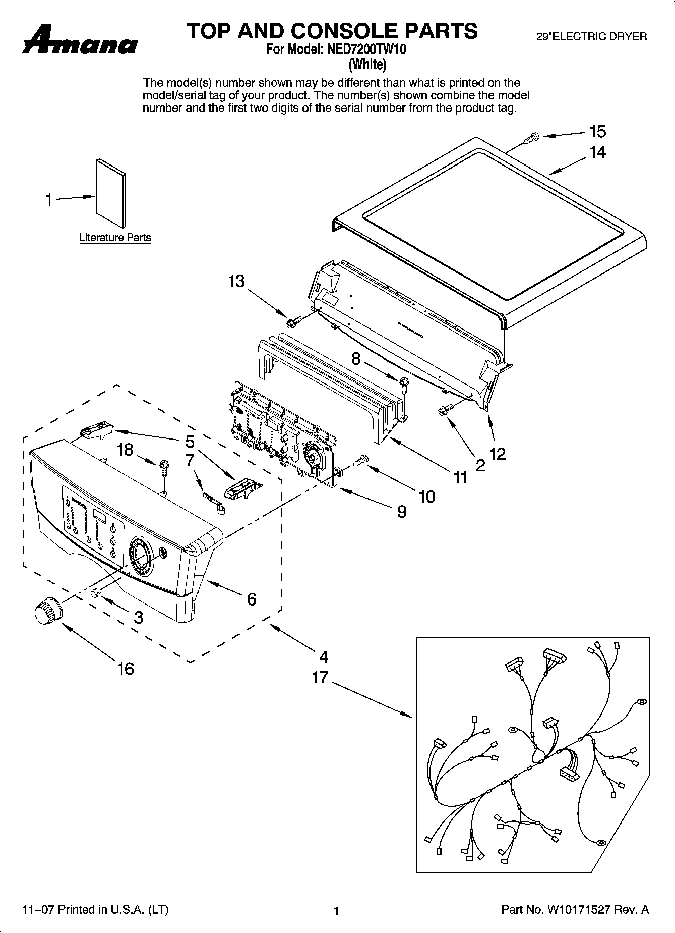 01 - TOP AND CONSOLE PARTS