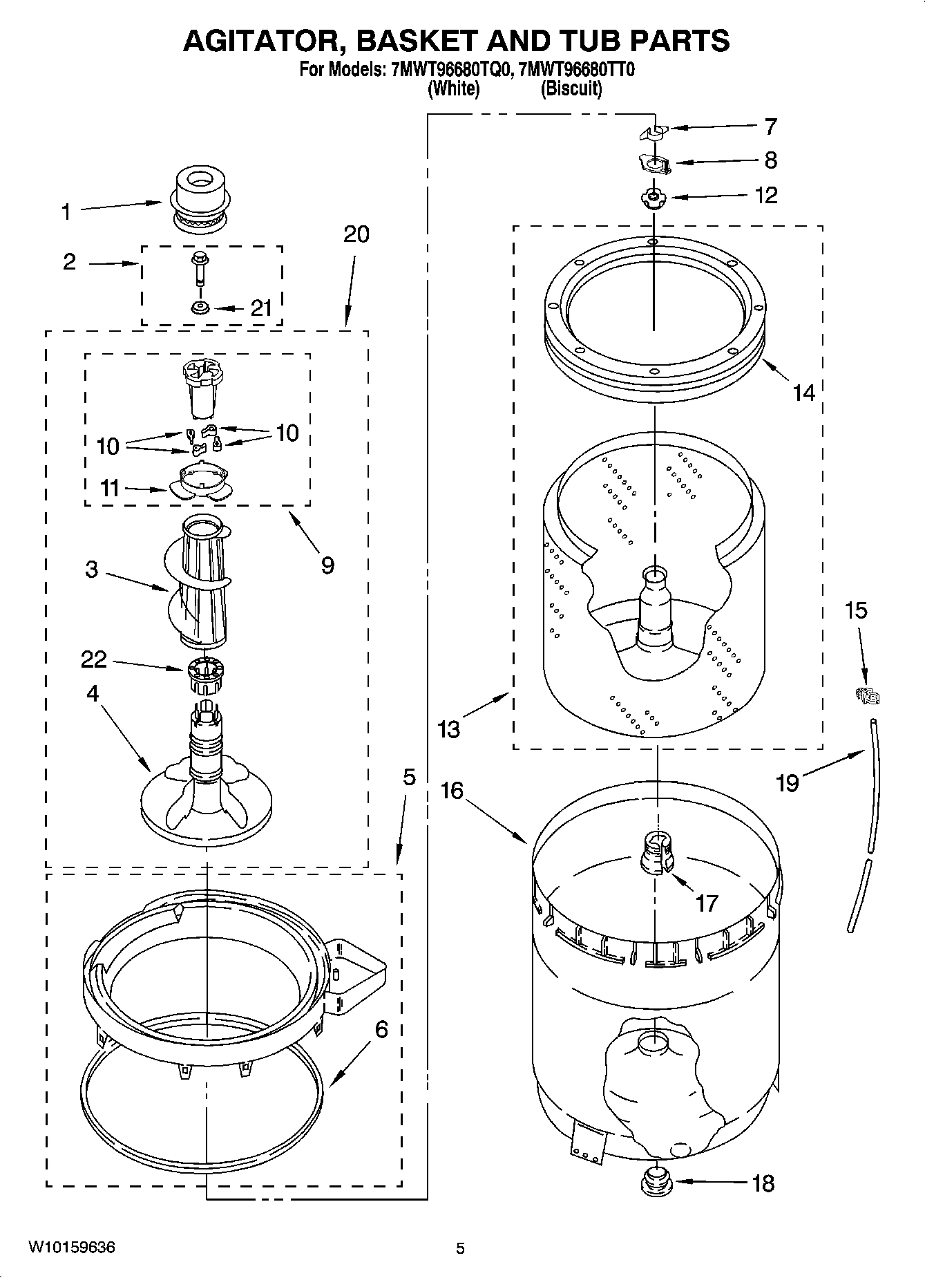 03 - AGITATOR, BASKET AND TUB PARTS