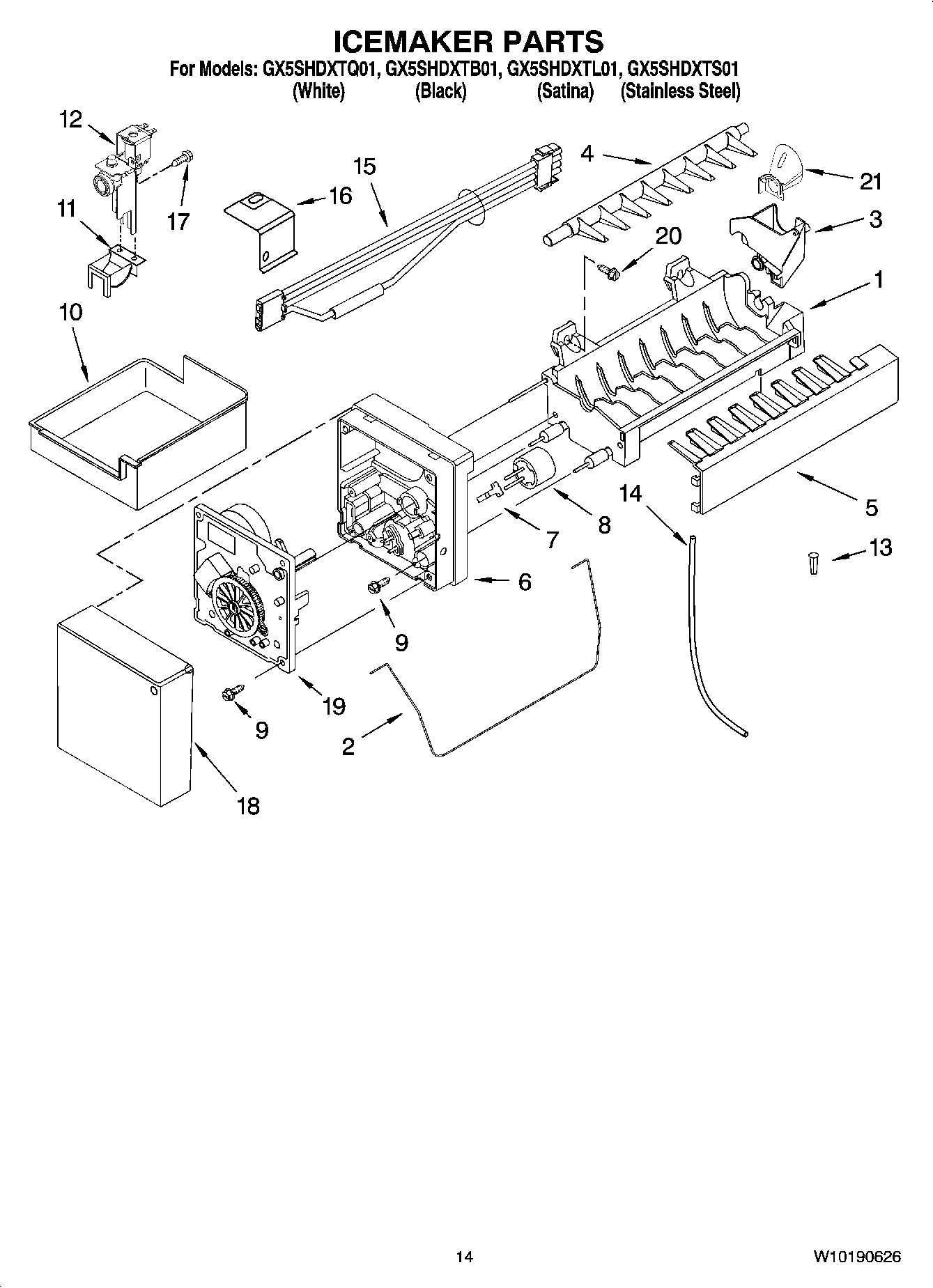 08 - ICEMAKER PARTS, OPTIONAL PARTS (NOT INCLUDED)