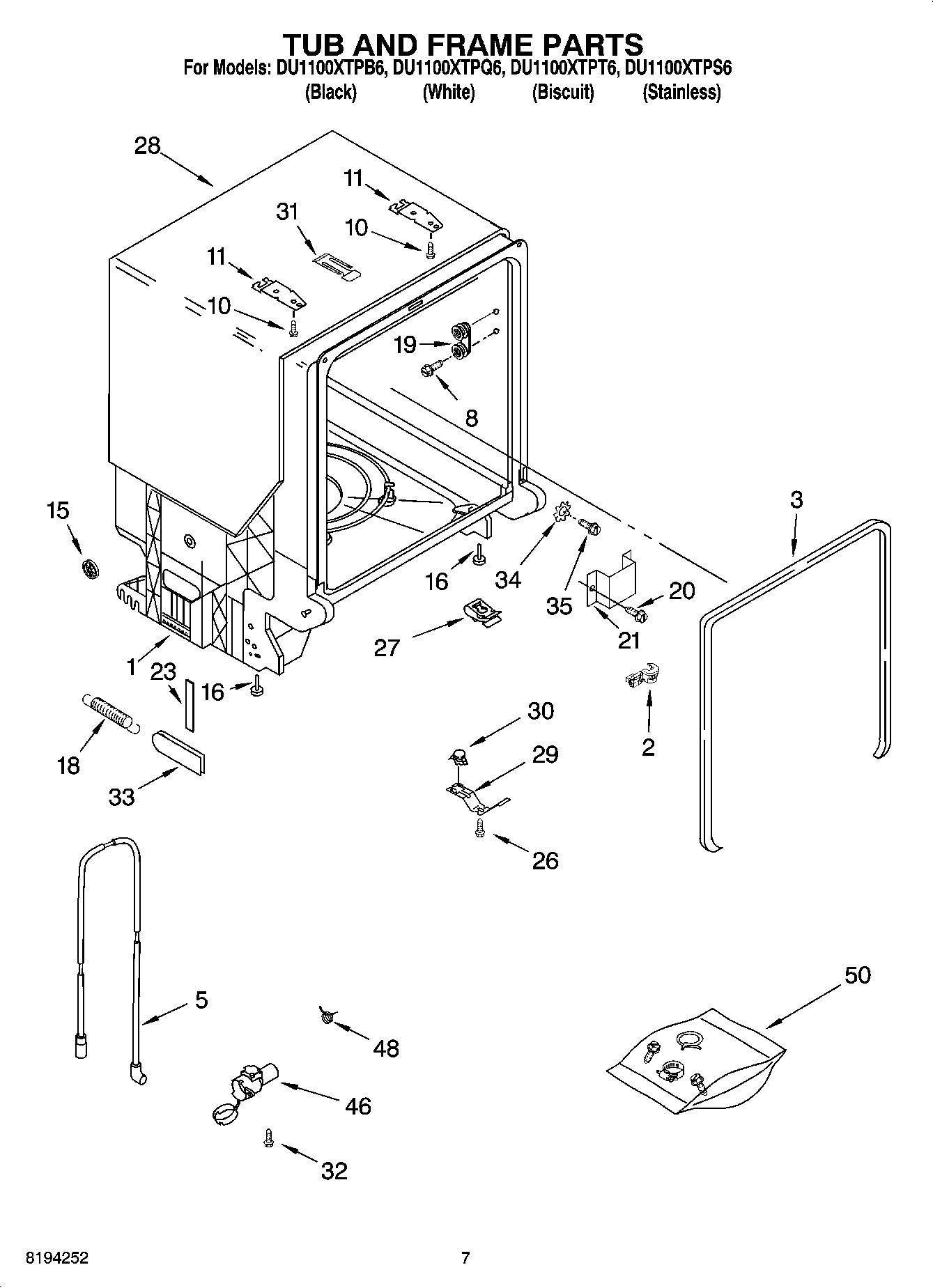 07 - TUB AND FRAME PARTS
