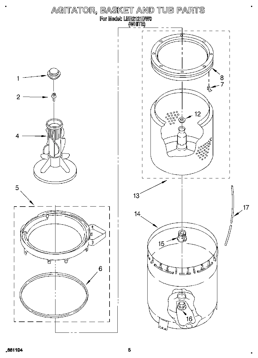 03 - AGITATOR, BASKET AND TUB