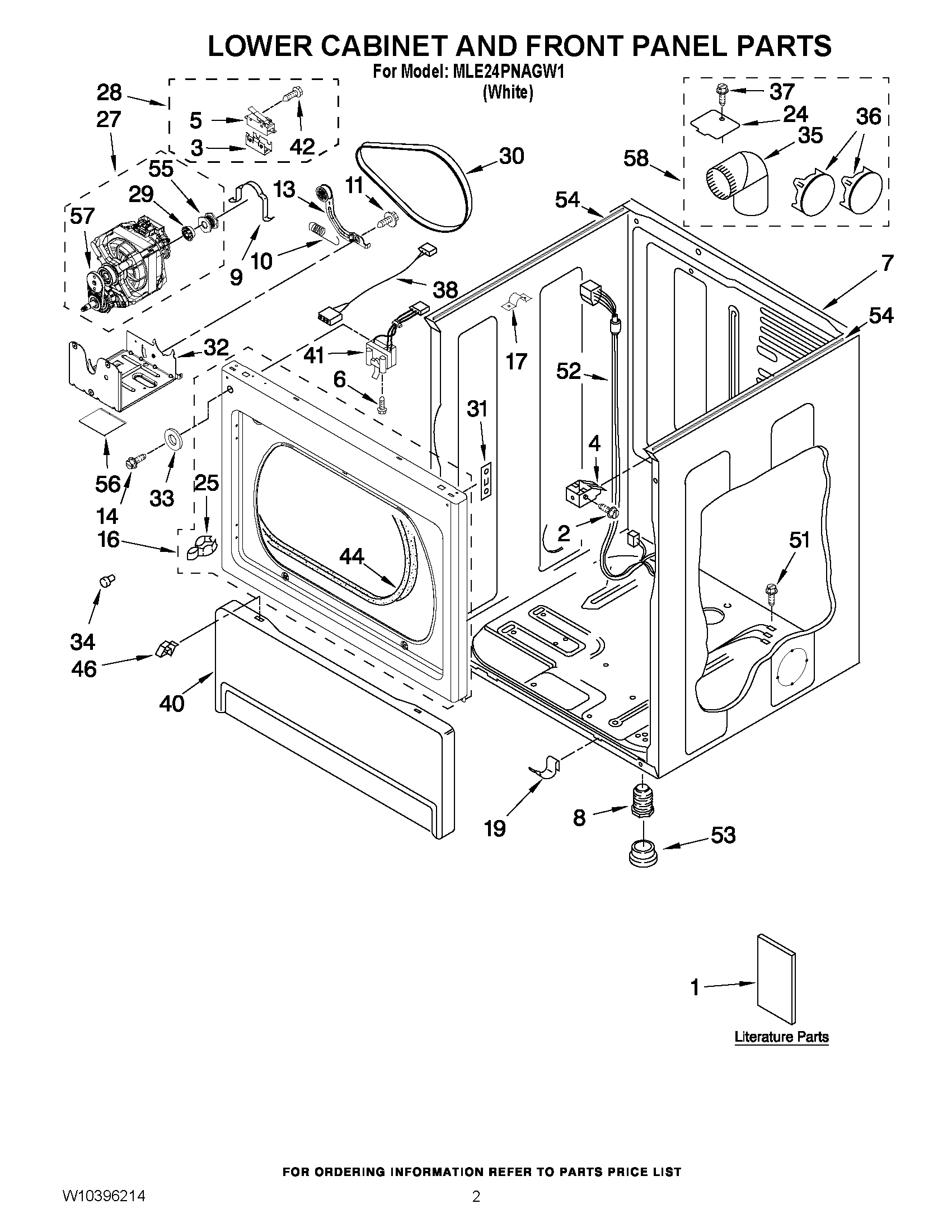 01 - LOWER CABINET AND FRONT PANEL PARTS