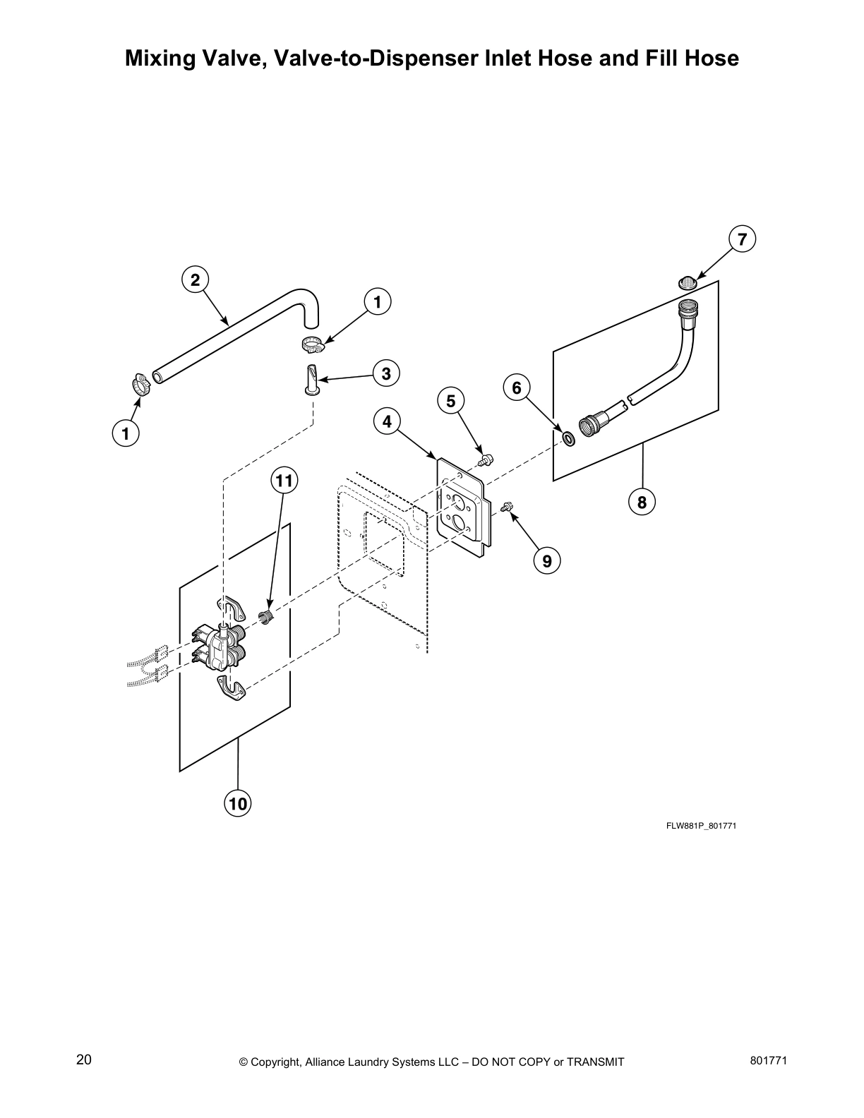 Mixing Valve, Valve-to-Dispenser Inlet Hose and Fill Hose