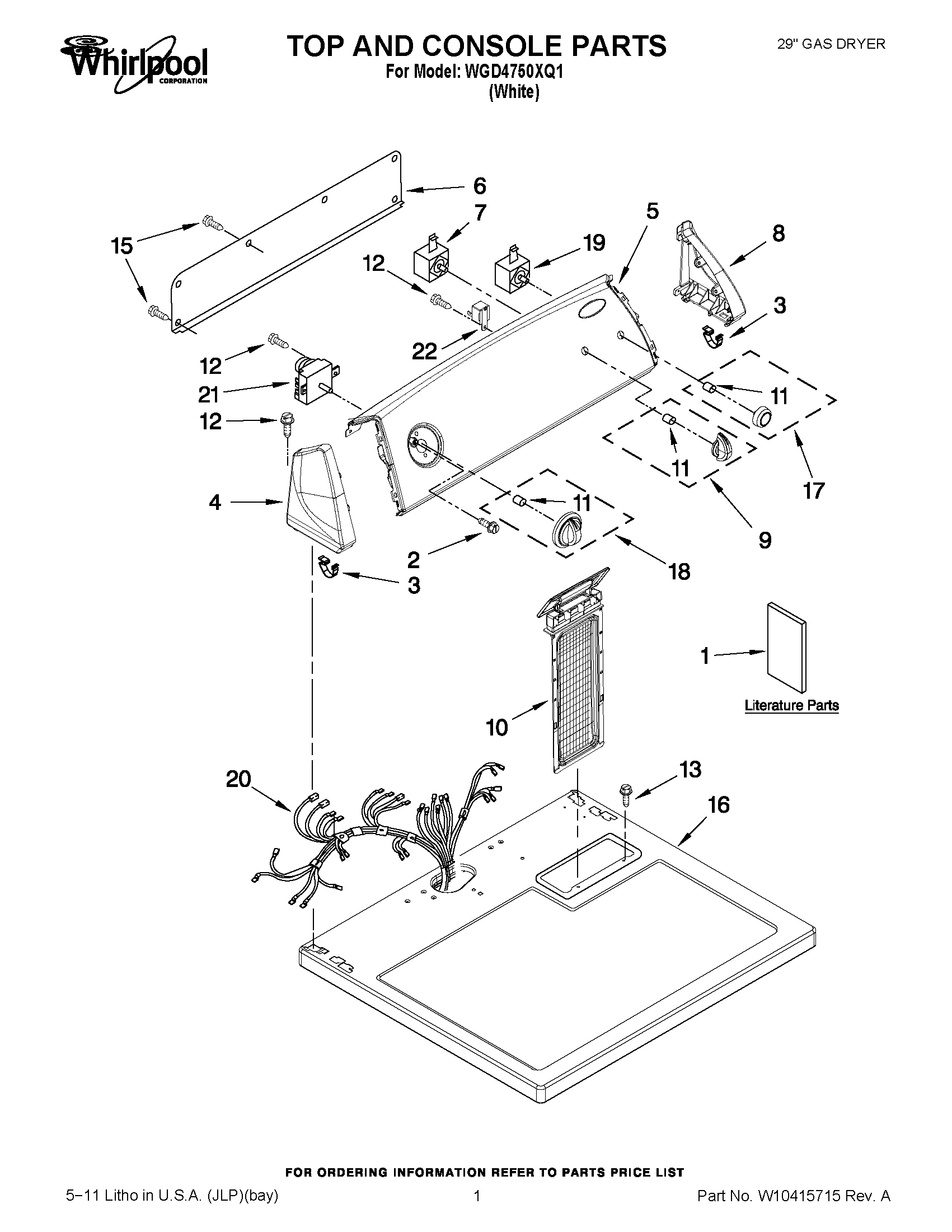 01 - TOP AND CONSOLE PARTS