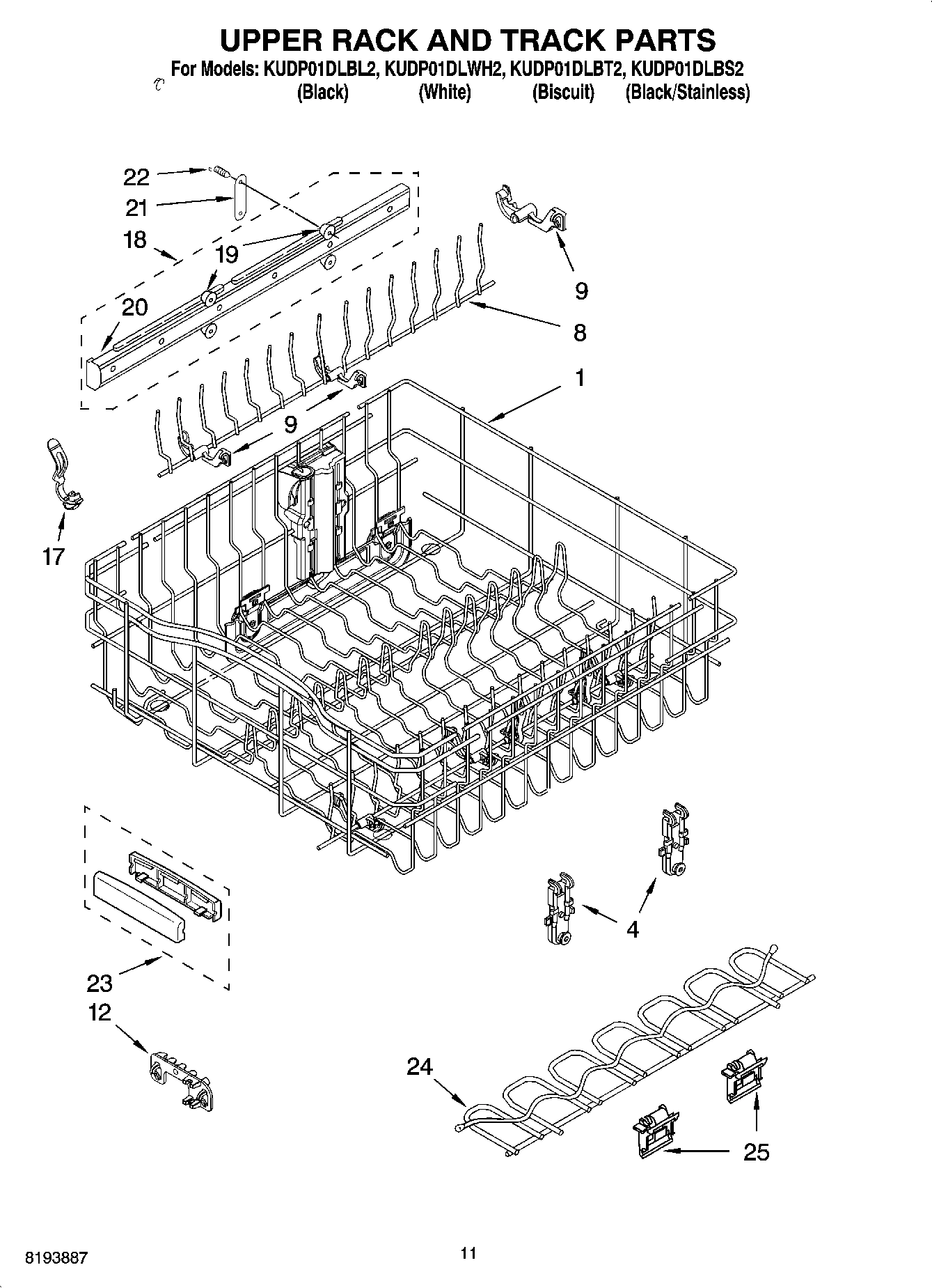 09 - UPPER RACK AND TRACK PARTS
