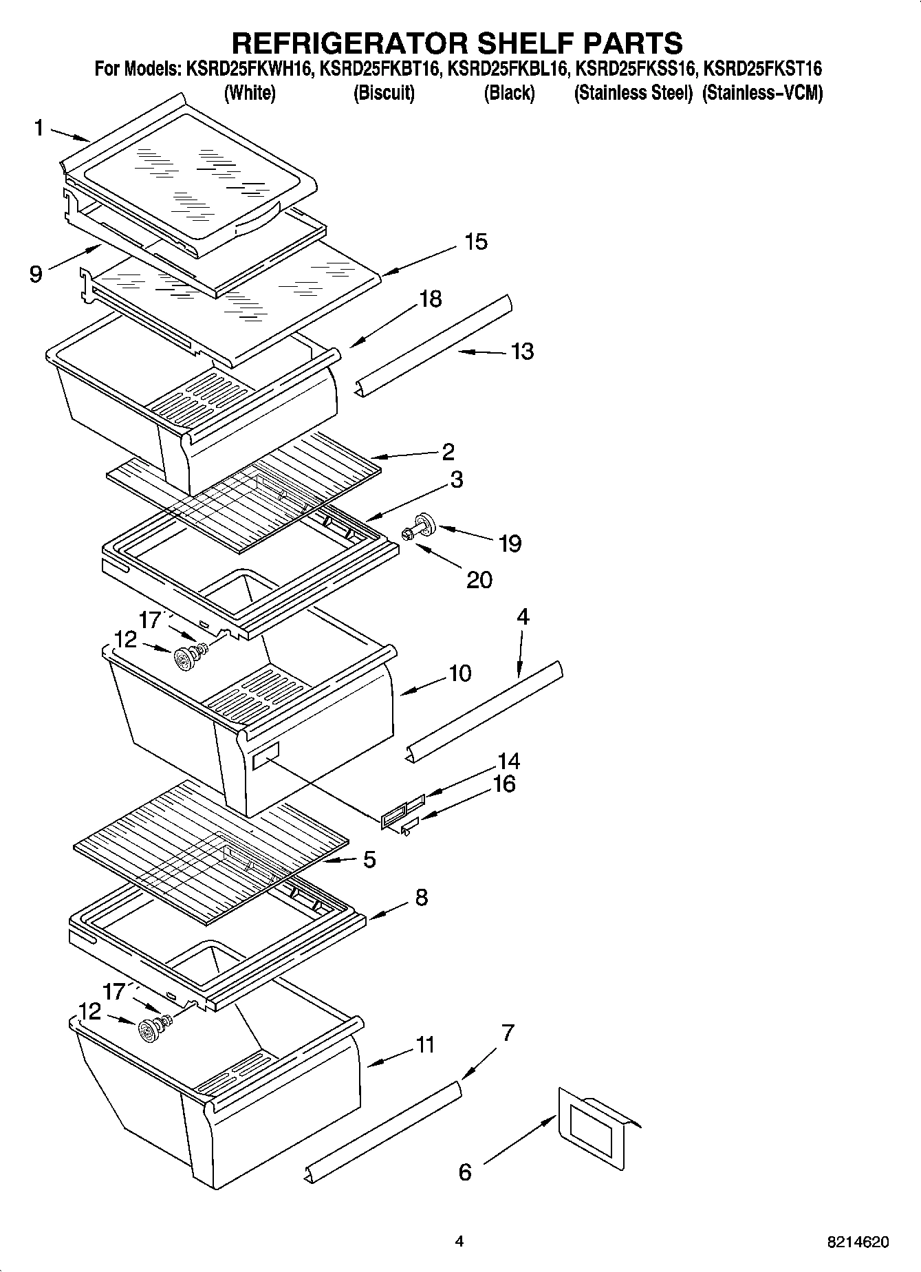 03 - REFRIGERATOR SHELF PARTS