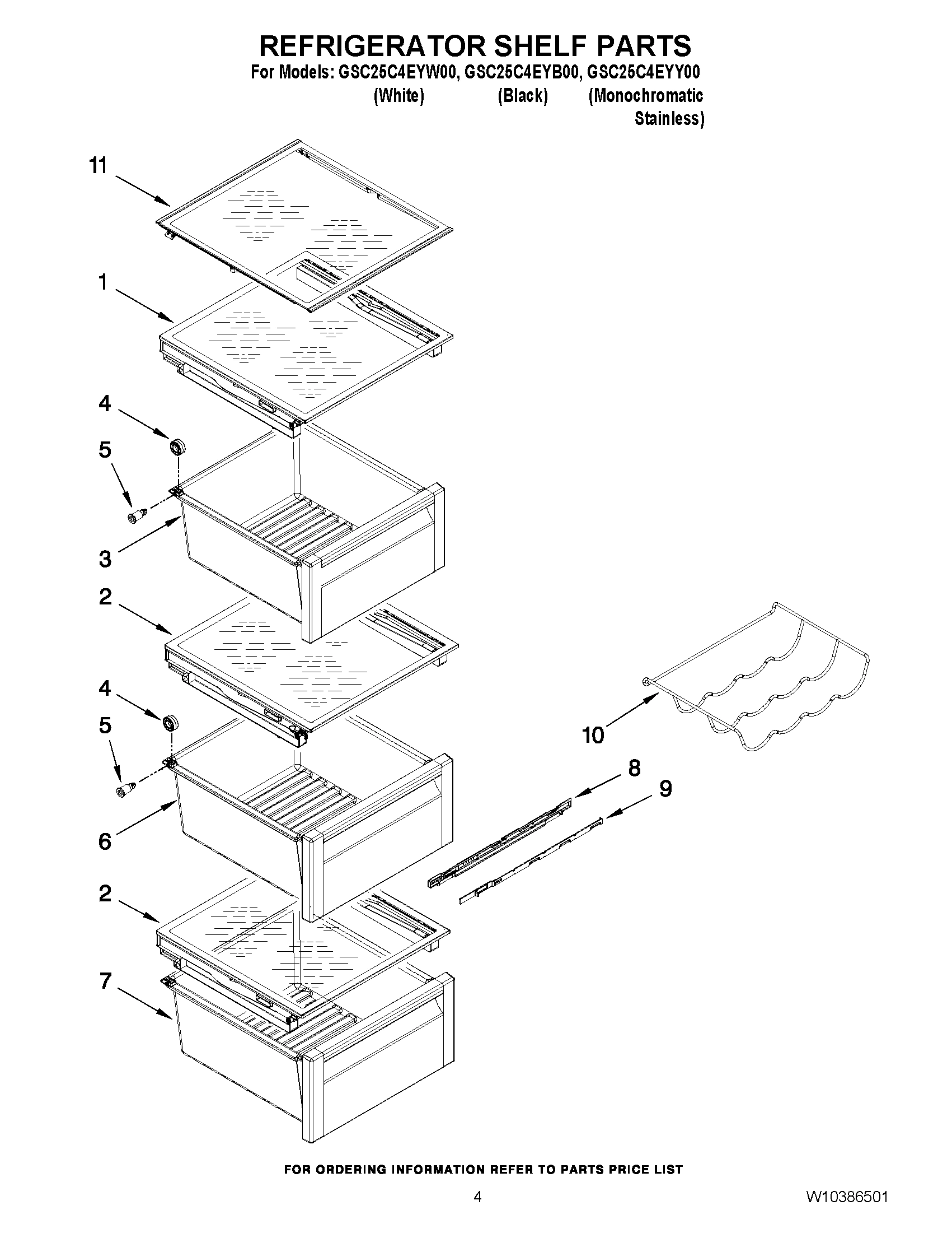 03 - REFRIGERATOR SHELF PARTS