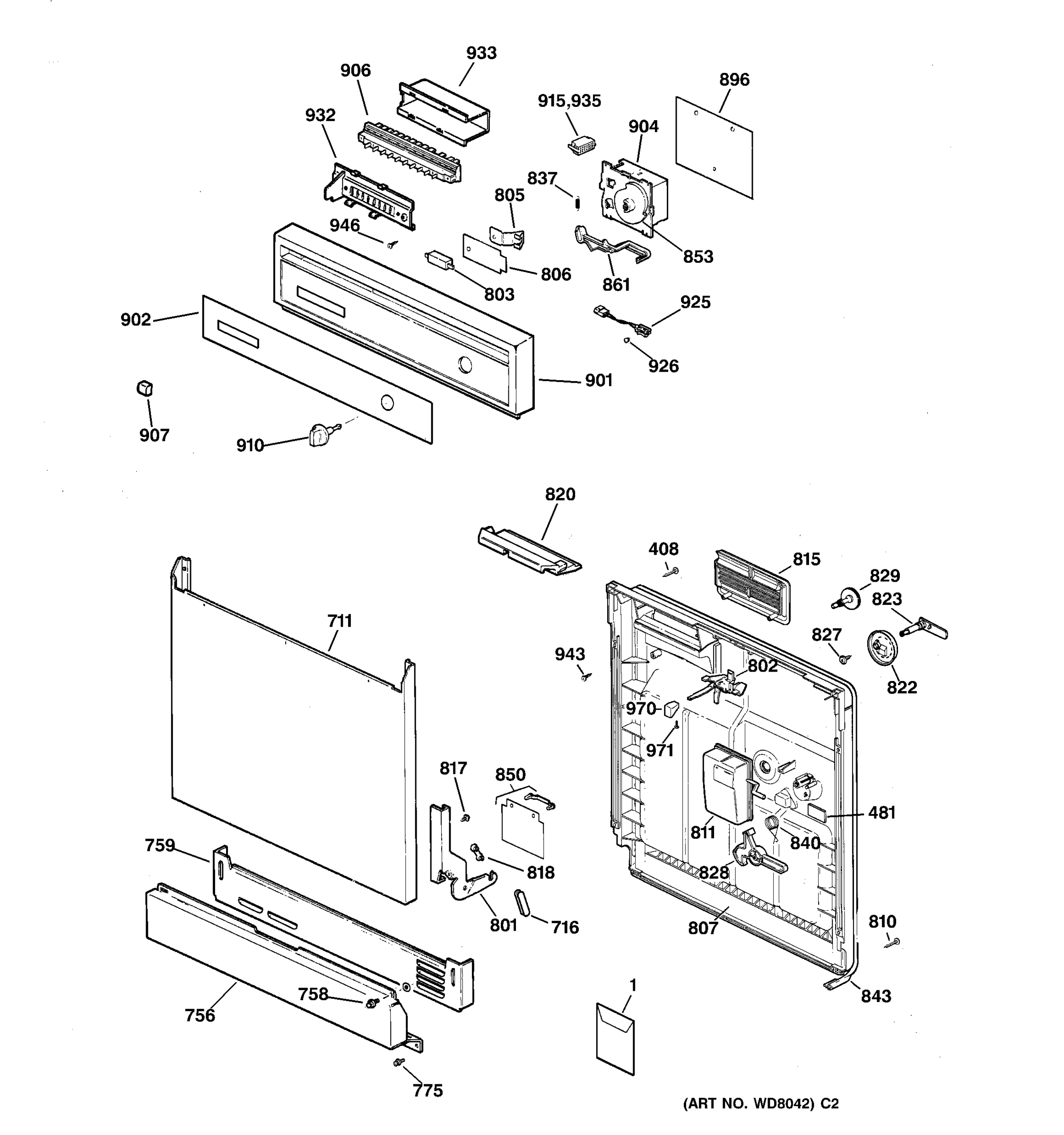 ESCUTCHEON & DOOR ASSEMBLY