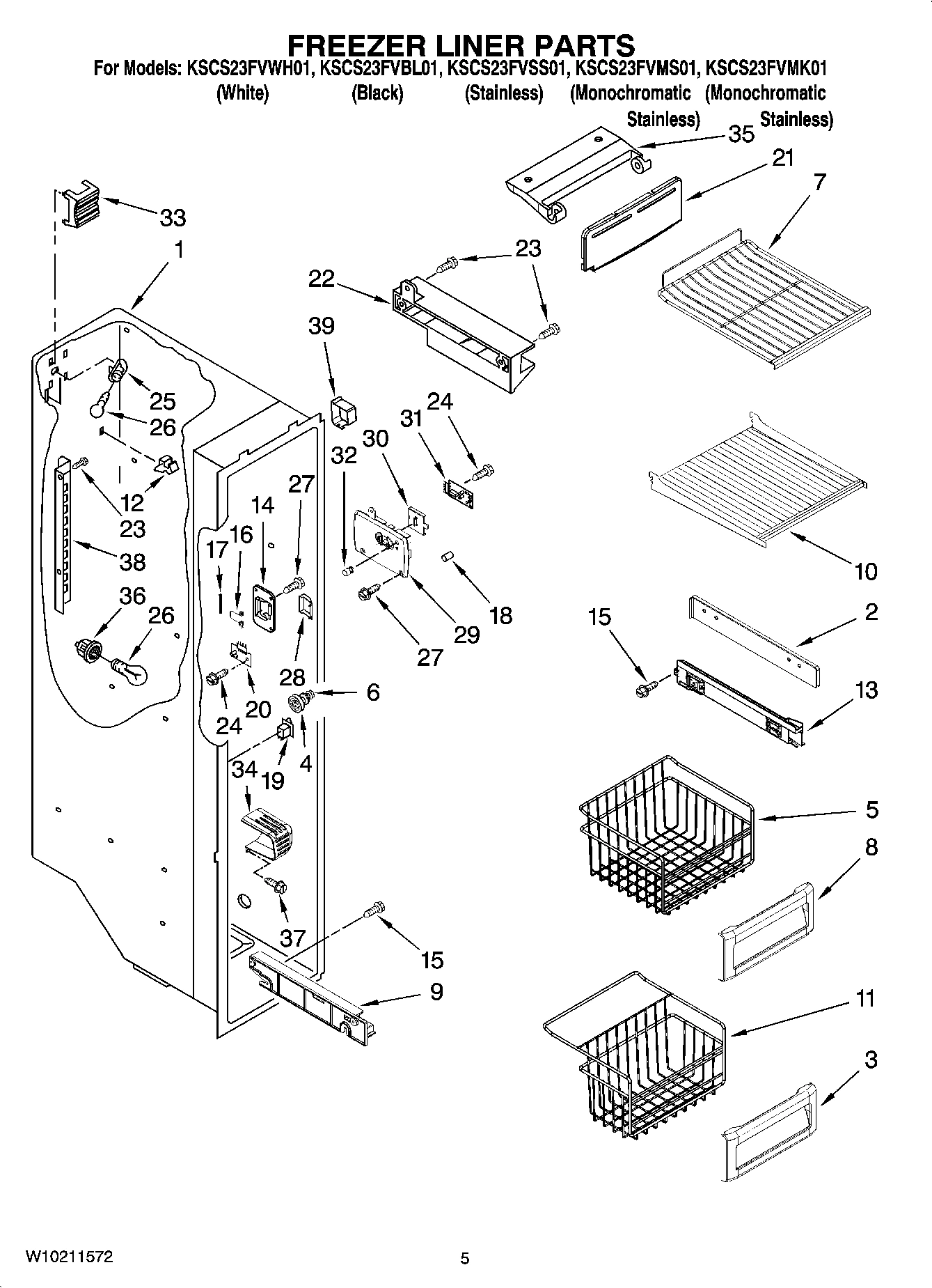 04 - FREEZER LINER PARTS