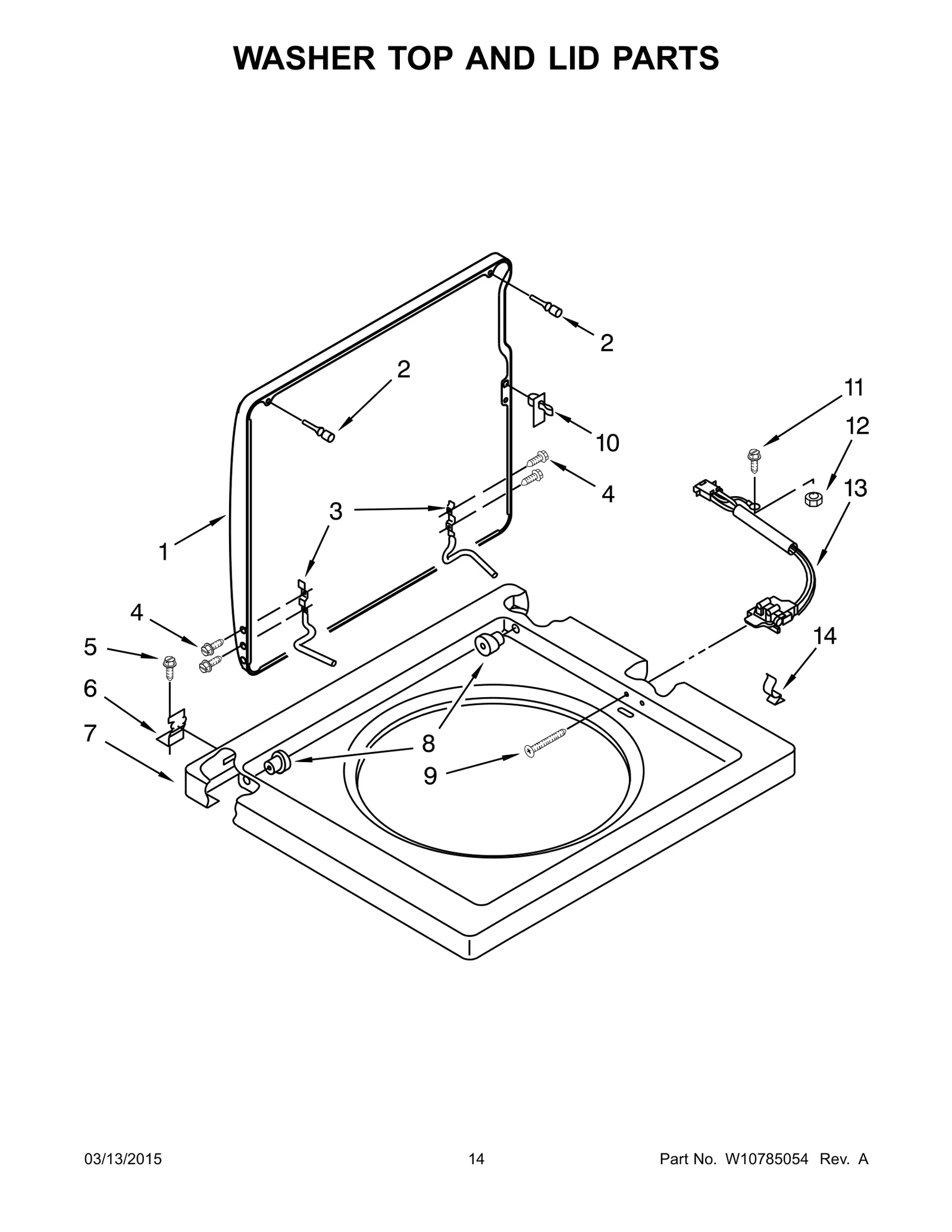 WASHER TOP AND LID PARTS