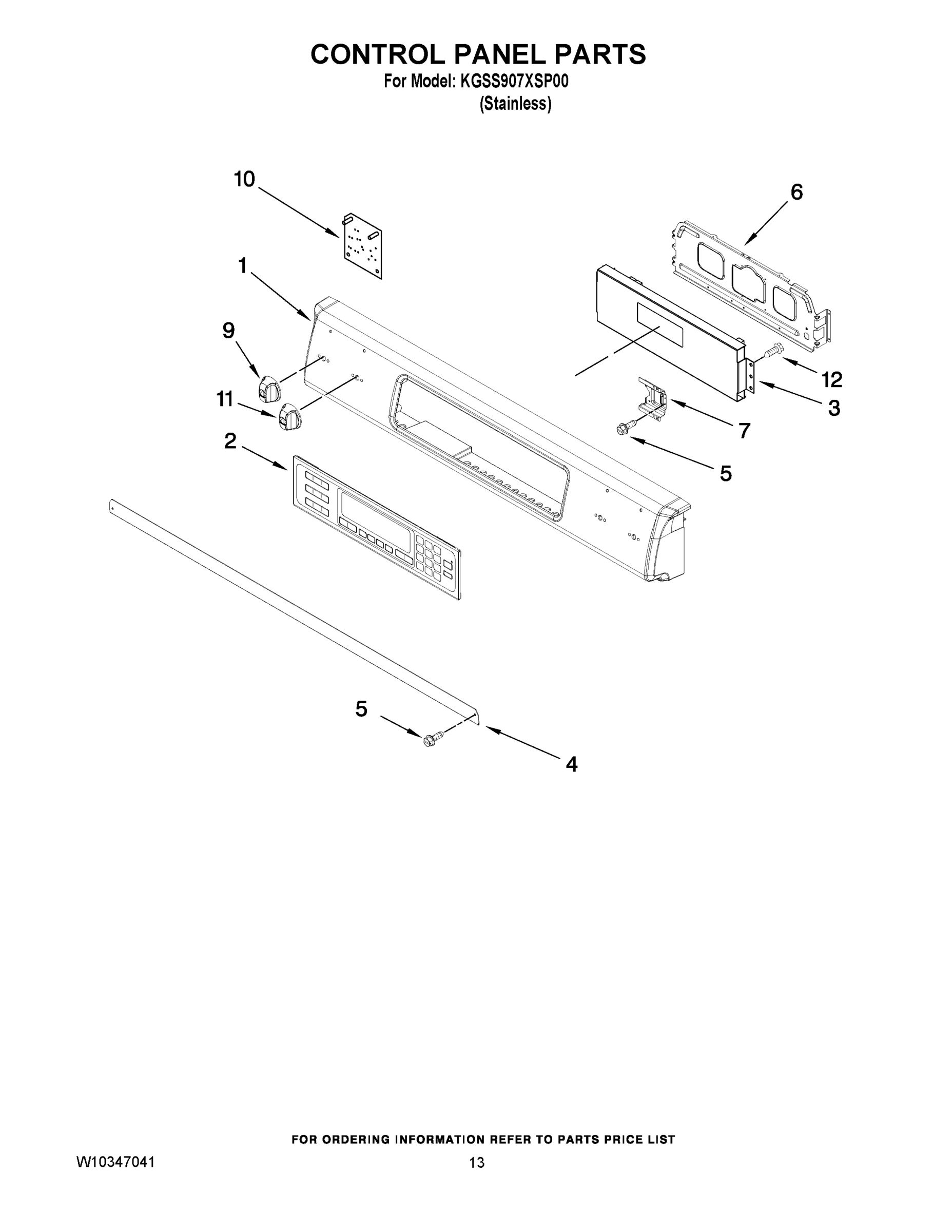 09 - CONTROL PANEL PARTS