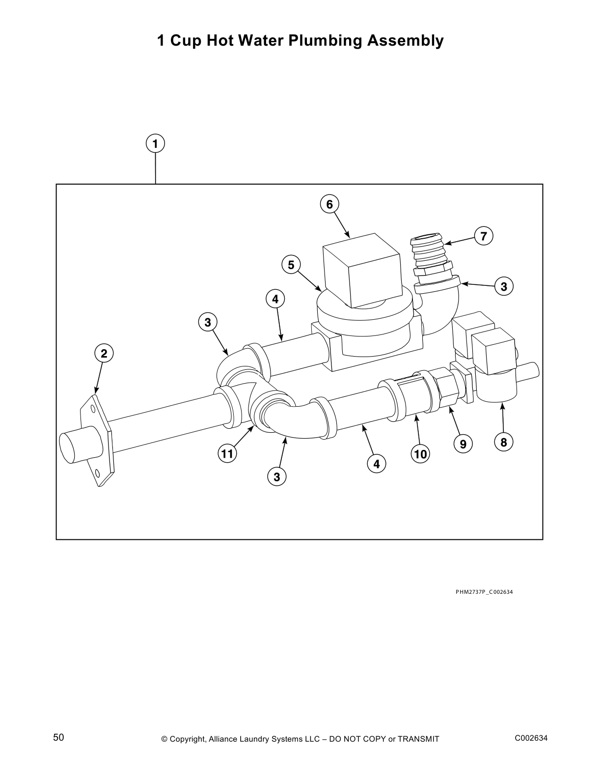 1 Cup Hot Water Plumbing Assembly