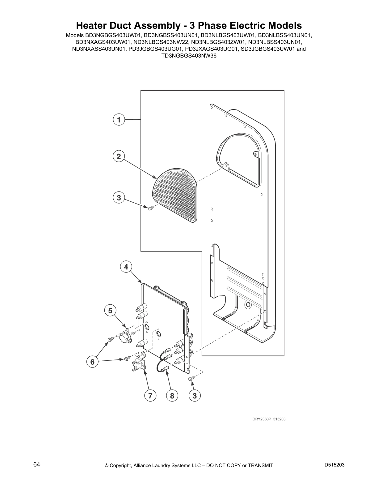 Heater Duct Assembly - 3 Phase Electric Models