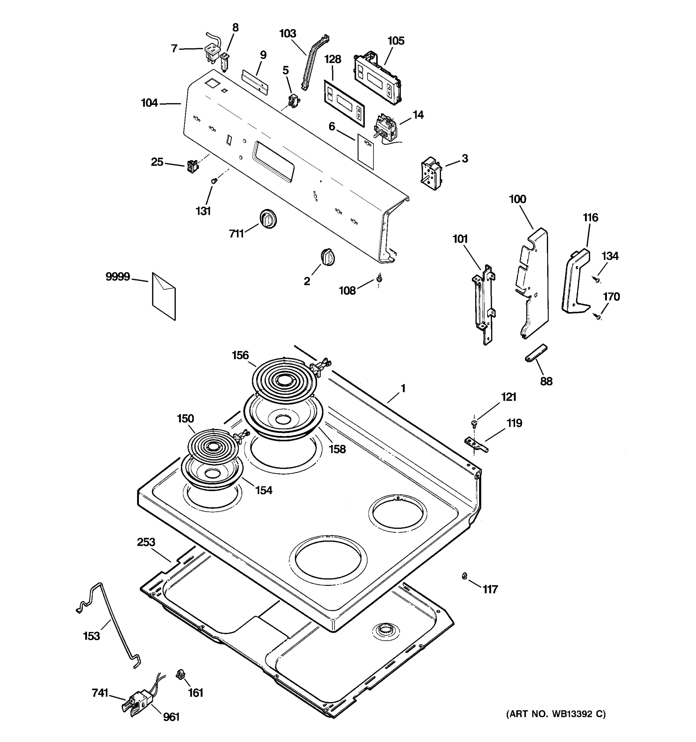 CONTROL PANEL & COOKTOP
