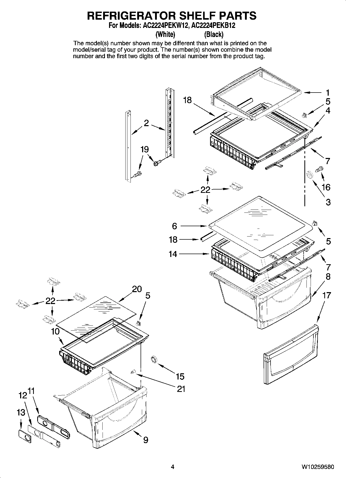 03 - REFRIGERATOR SHELF PARTS