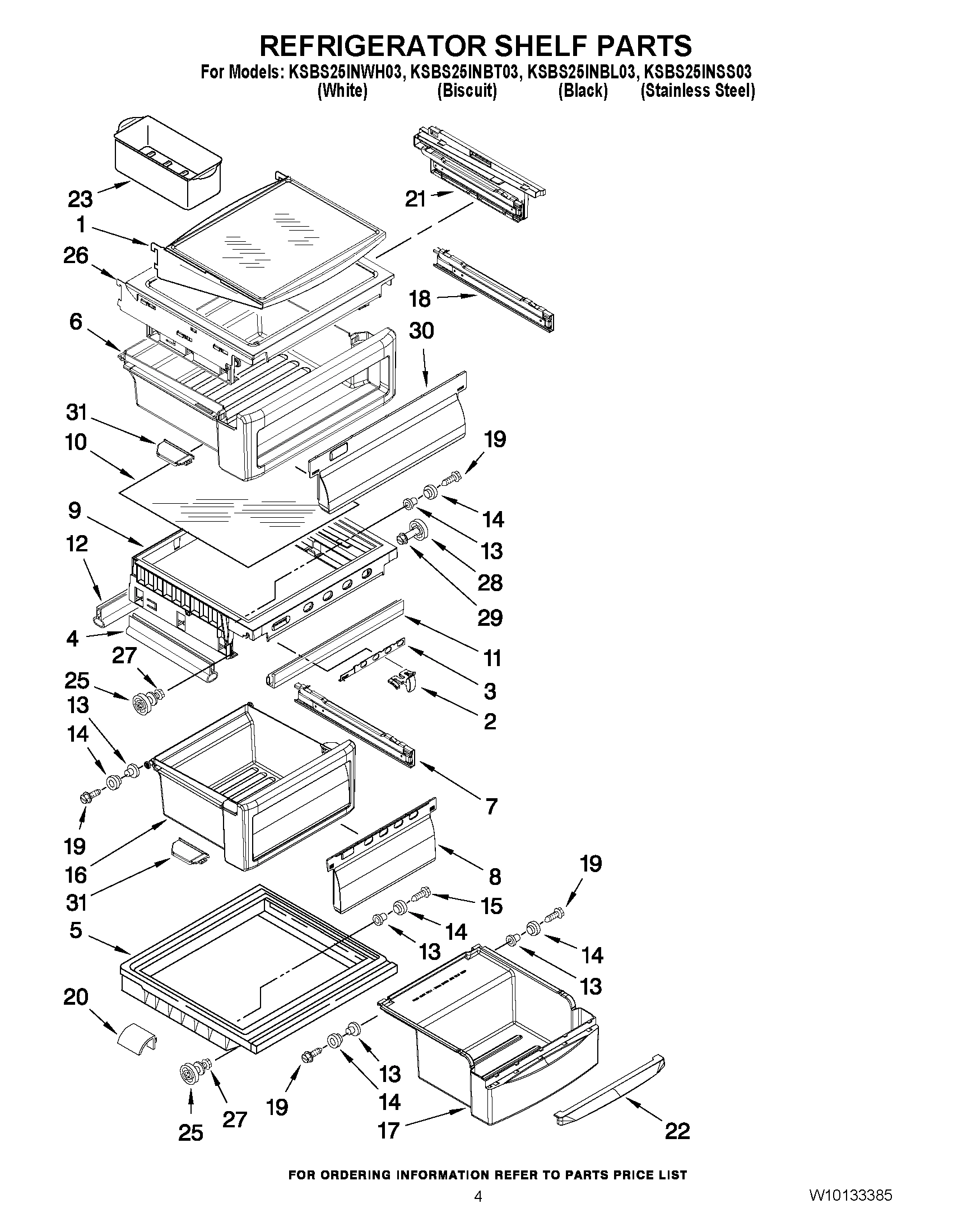 03 - REFRIGERATOR SHELF PARTS