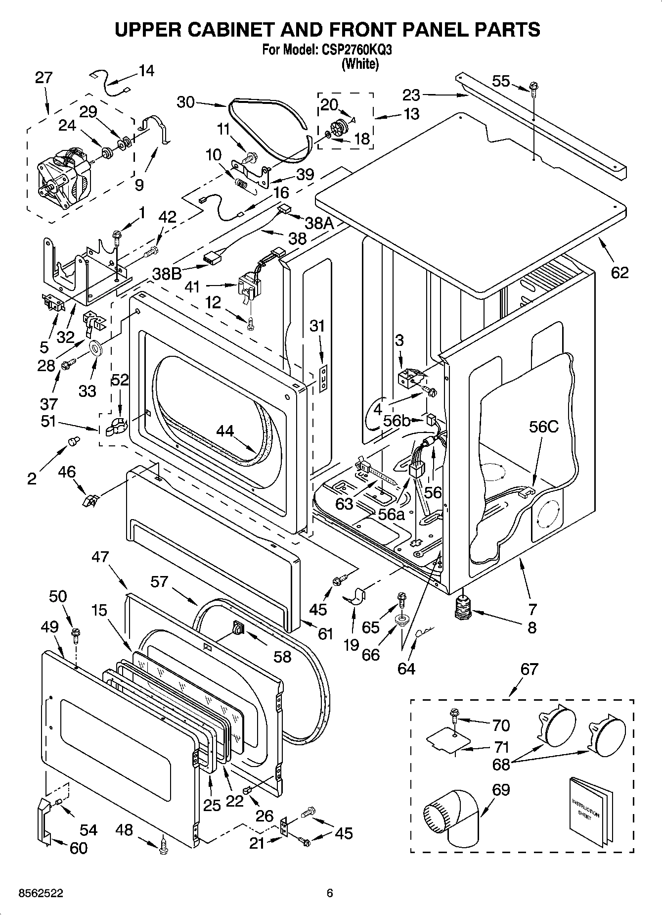 03 - UPPER CABINET AND FRONT PANEL PARTS
