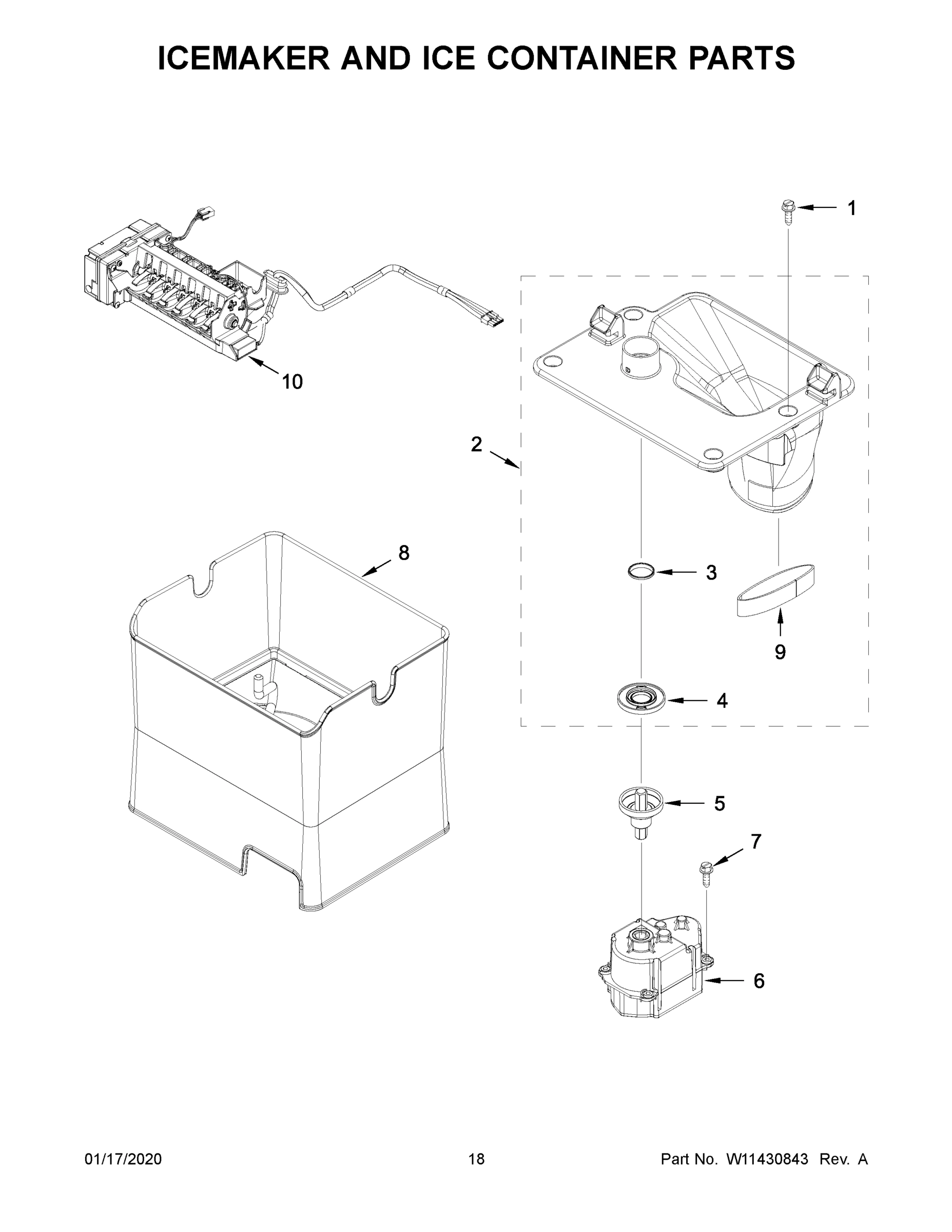 10 - ICEMAKER & ICE CONTAINER PARTS