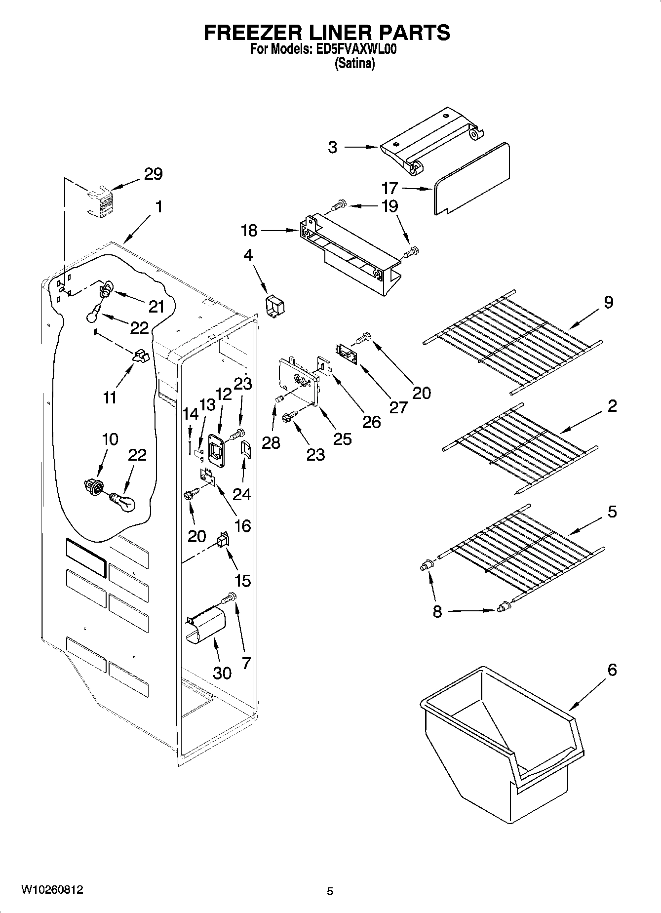 04 - FREEZER LINER PARTS