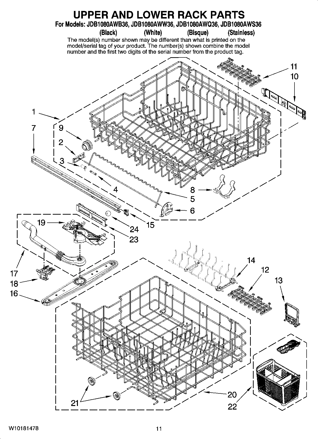 09 - UPPER AND LOWER RACK PARTS