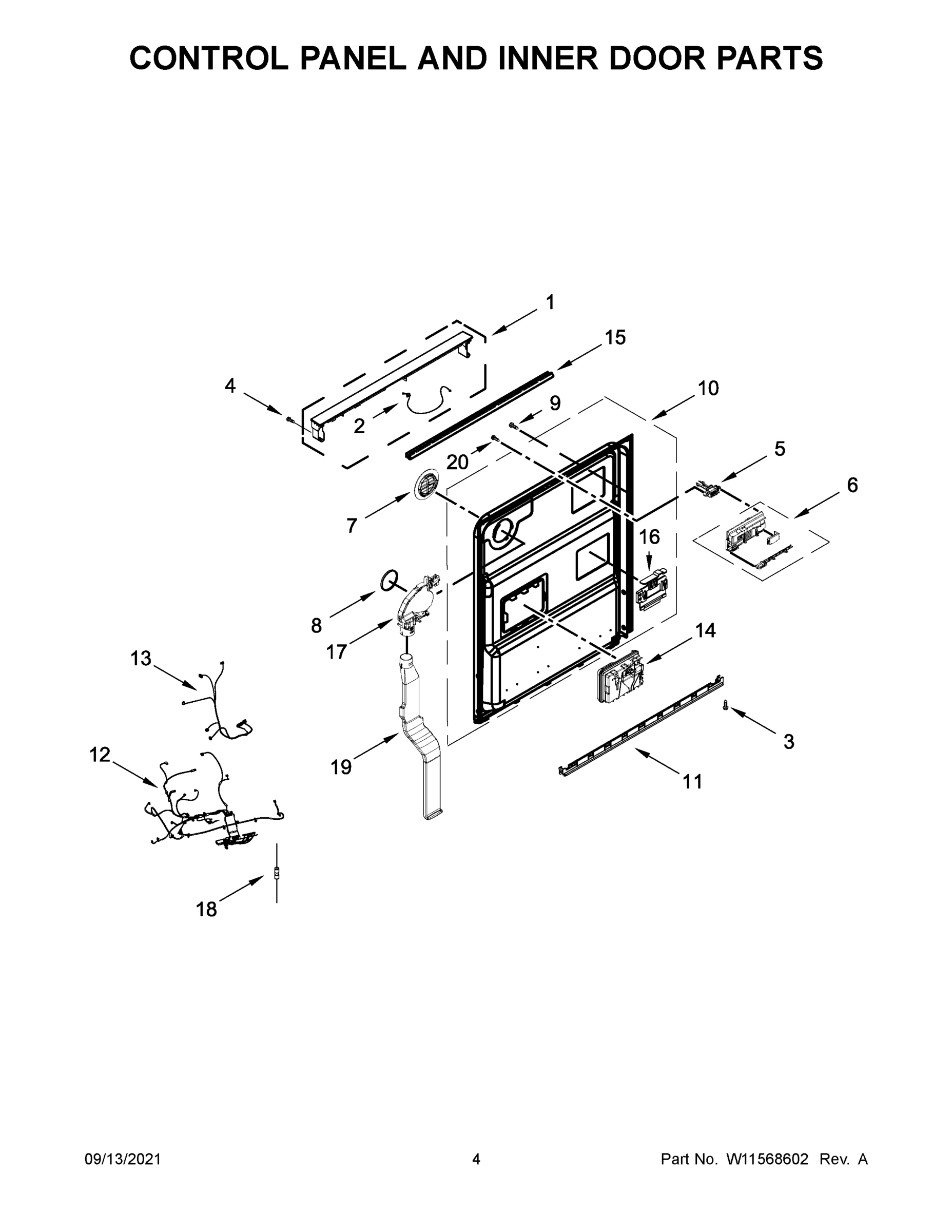 03 - CONTROL PANEL AND INNER DOOR PARTS