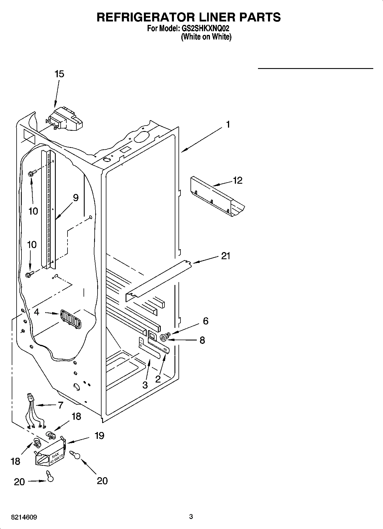 02 - REFRIGERATOR LINER PARTS