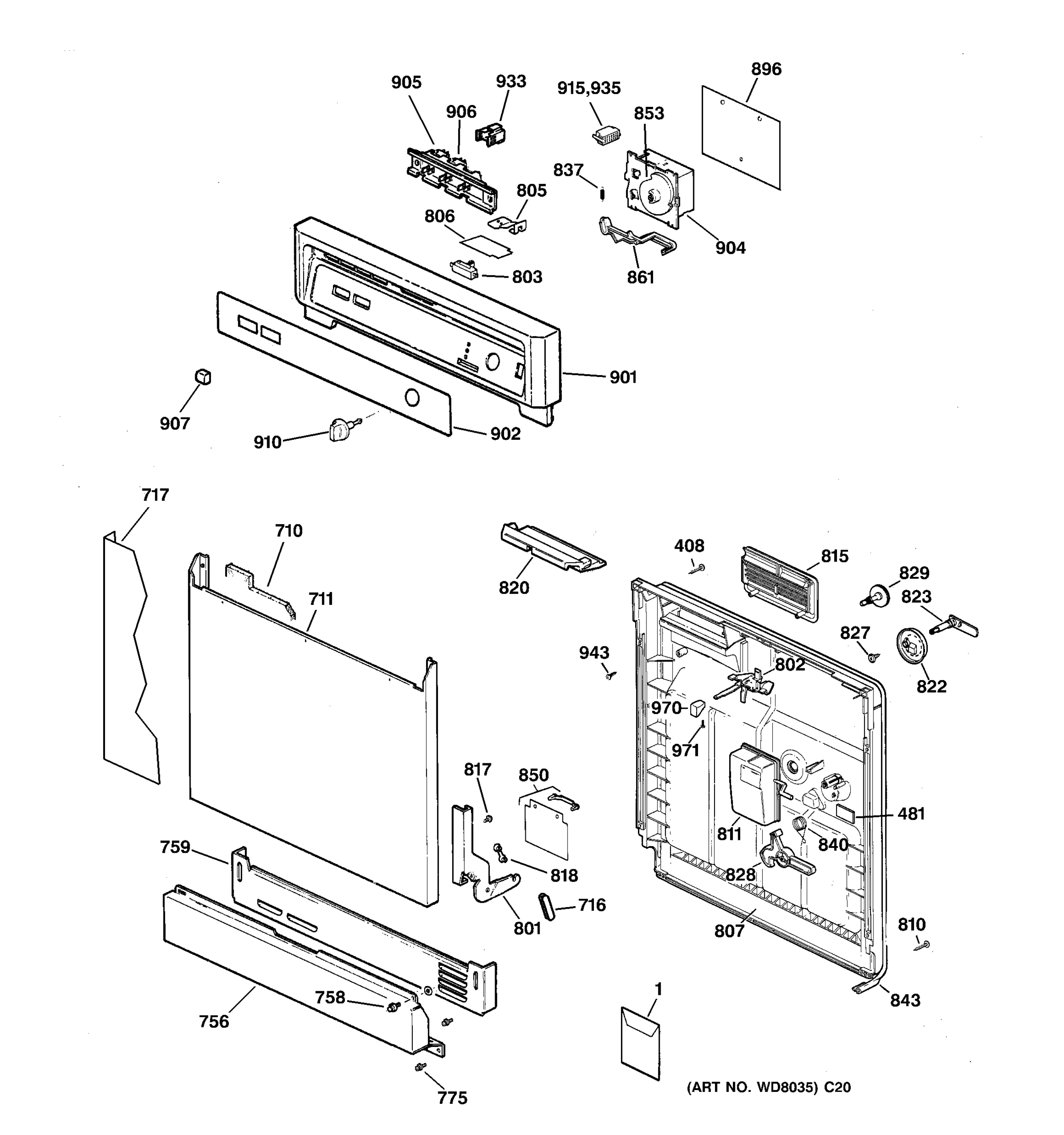 ESCUTCHEON & DOOR ASSEMBLY