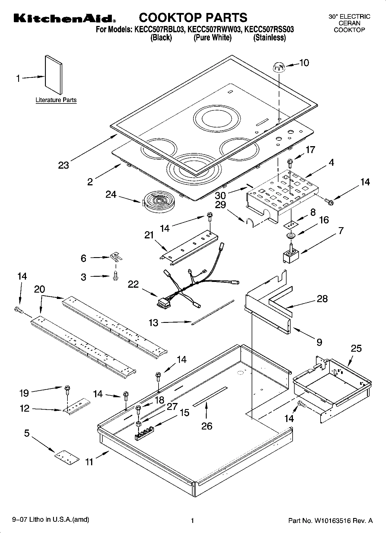 01 - COOKTOP PARTS, OPTIONAL PARTS
