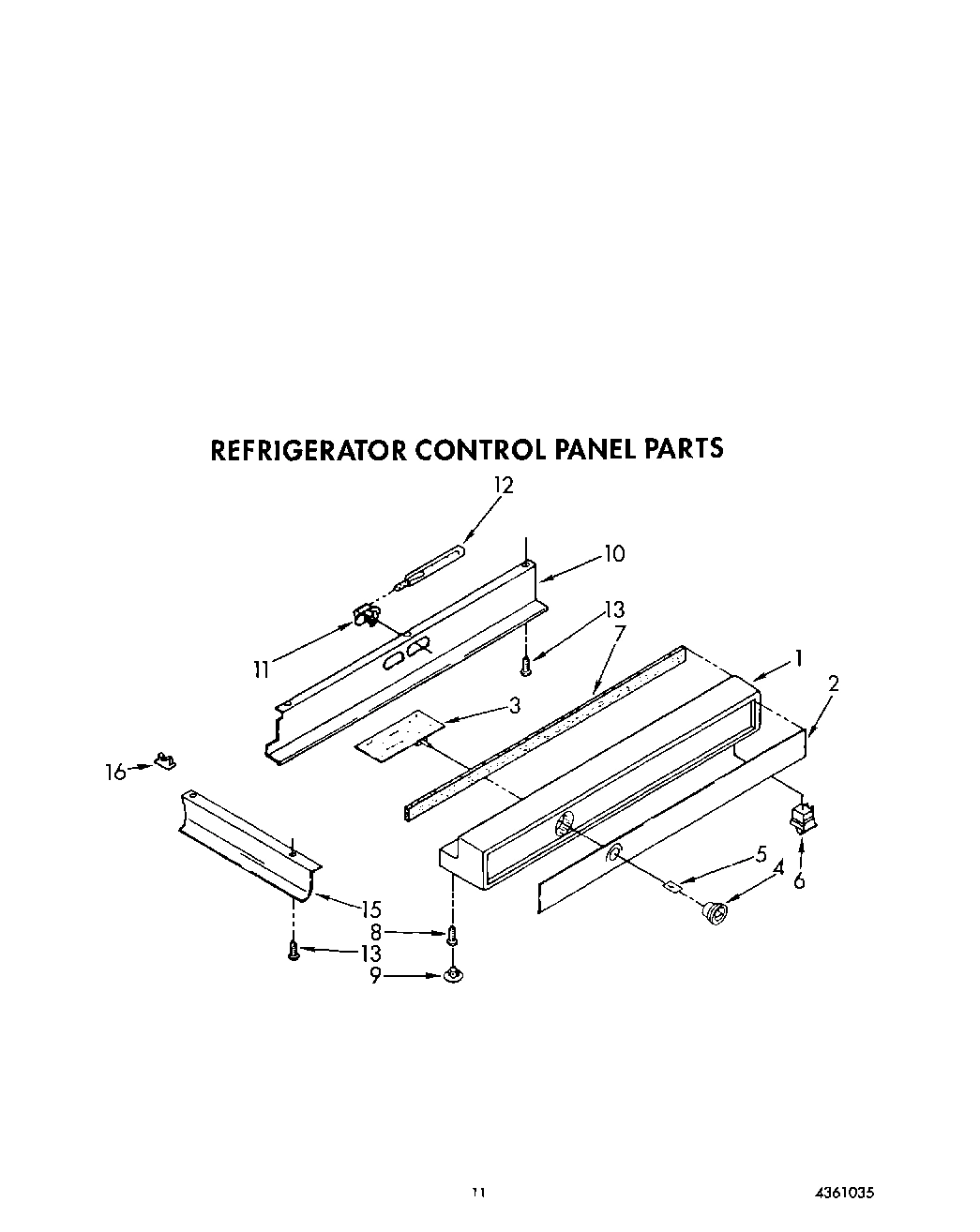 10 - REFRIGERATOR CONTROL PANEL