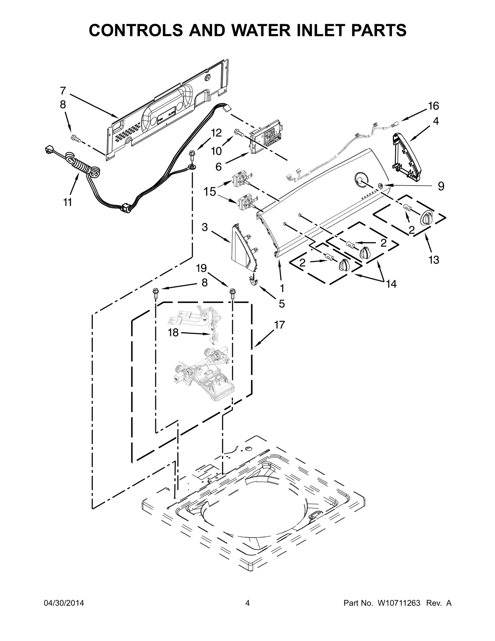 CONTROLS AND WATER INLET PARTS